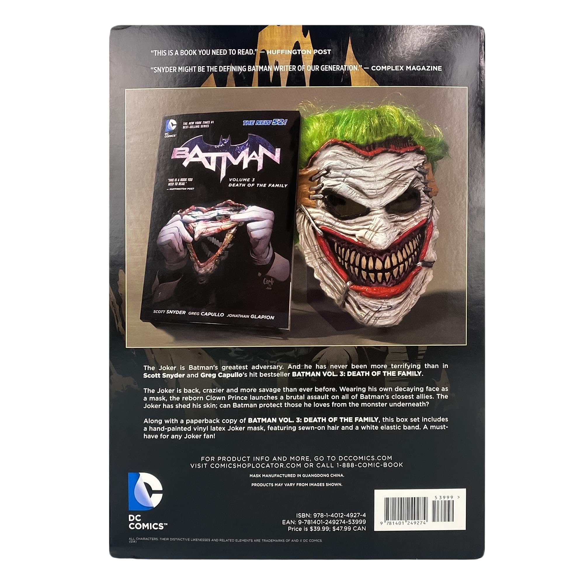 Batman: Death of the Family Mask and Book Set