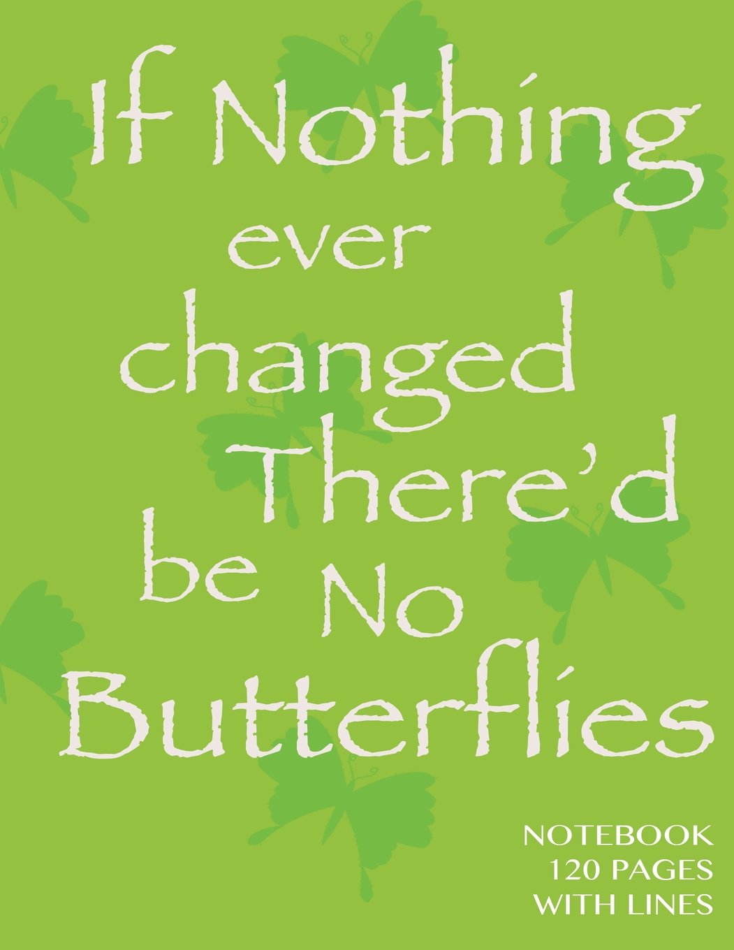 Notebook 120 pages with lines: If Nothing Changes Notebook with lime green cover, ruled notebook, perfect bound, ideal for composition notebook or journal