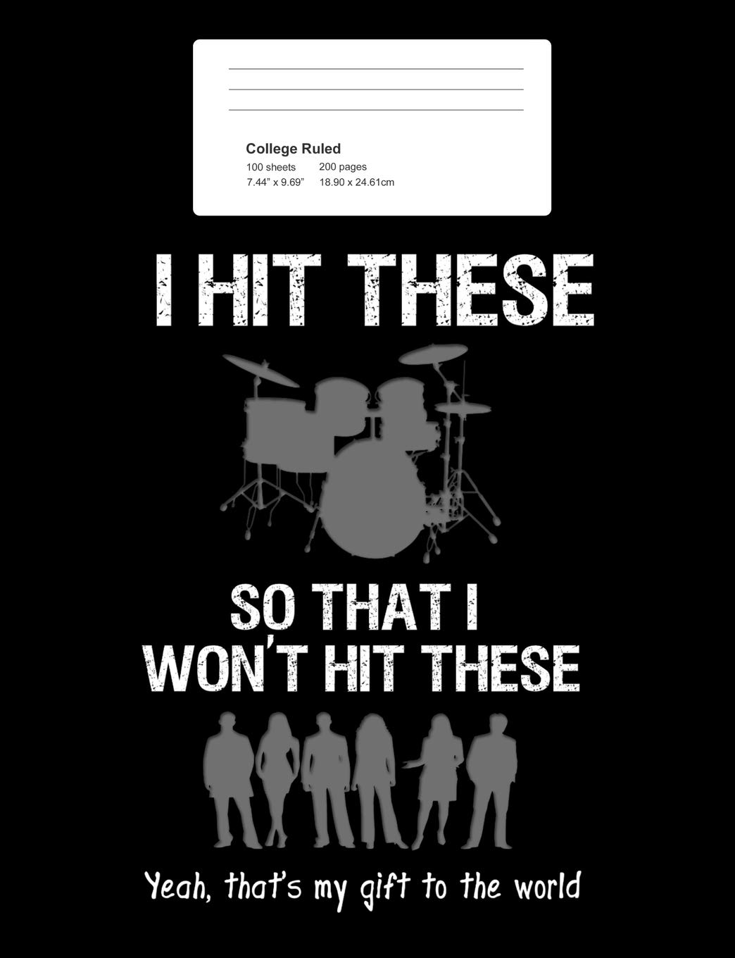 Drummer Composition Book College Rule: Lined Notebook For Music Loving Grade School or High School S
