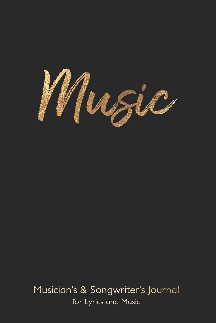 Musician's and Songwriter's Journal for Lyrics & Music: 6”x9” manuscript notebook for composition and songwriting, Music on black cover, 48 numbered pages - ruled page on left, 8 staves on right
