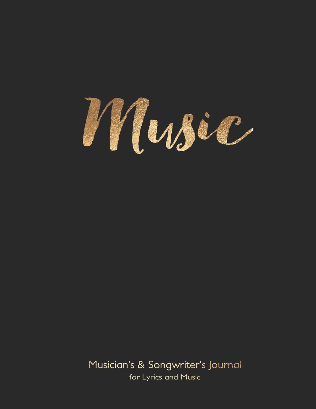 Musician's and Songwriter's Journal for Lyrics & Music: 8.5”x11” manuscript notebook for composition and songwriting, Music on black cover, 160 numbered pages - ruled page on left, 8 staves on right