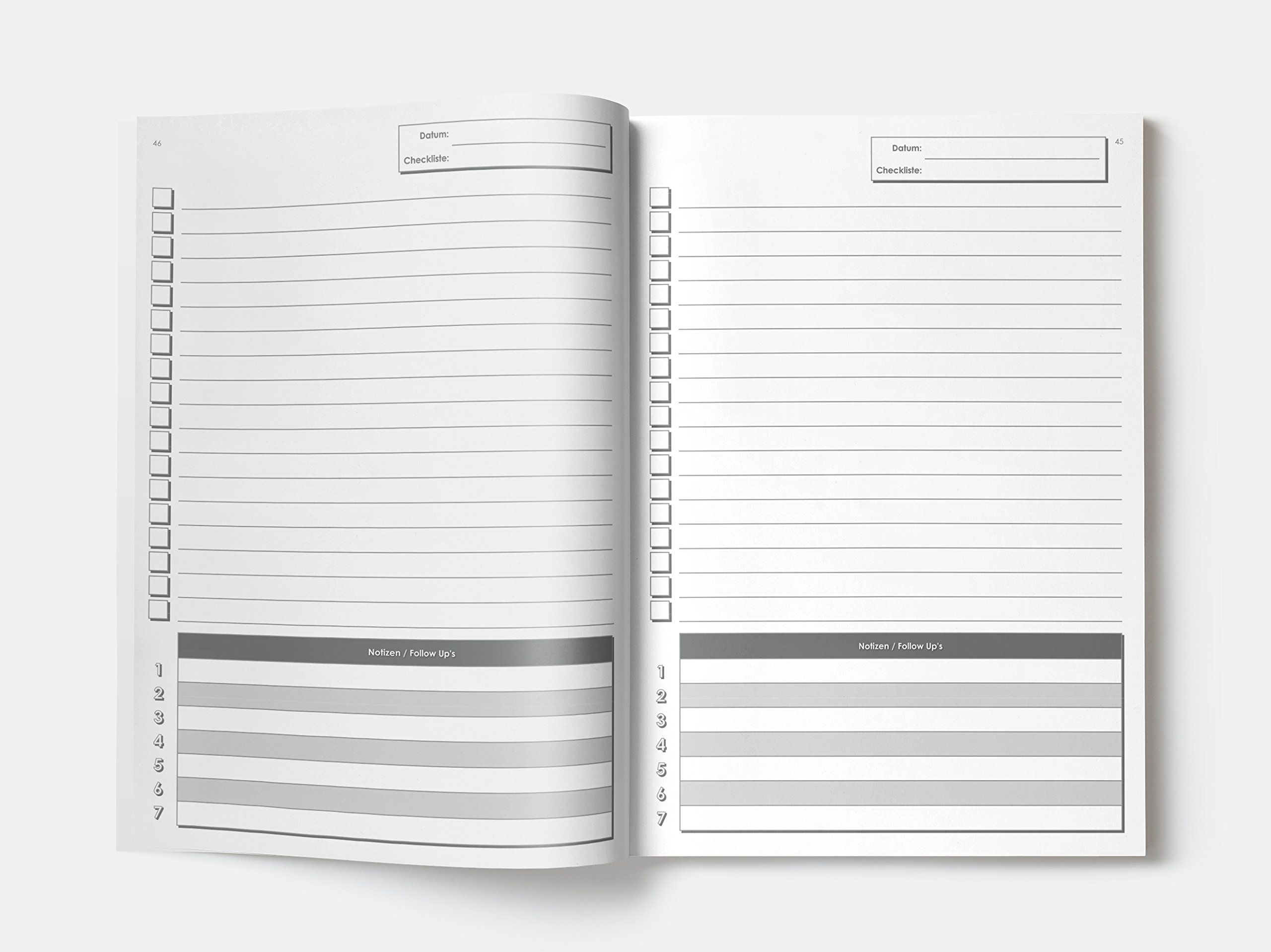 Checklisten-Buch: DIN A4 • 70+ Seiten, Softcover, Register, "City Art" • #GoodMemos • 18 Checkboxen + Platz für Notizen/Seite (inkl. Register mit Datum uvm.)