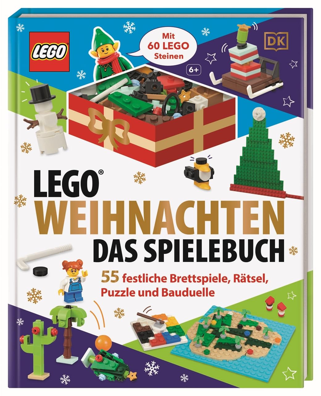LEGO® Weihnachten Das Spielebuch: 55 festliche Brettspiele, Rätsel, Puzzle, Bauduelle - inkl. 60 weihnachtliche LEGO® Steine. Für Kinder ab 6 Jahren