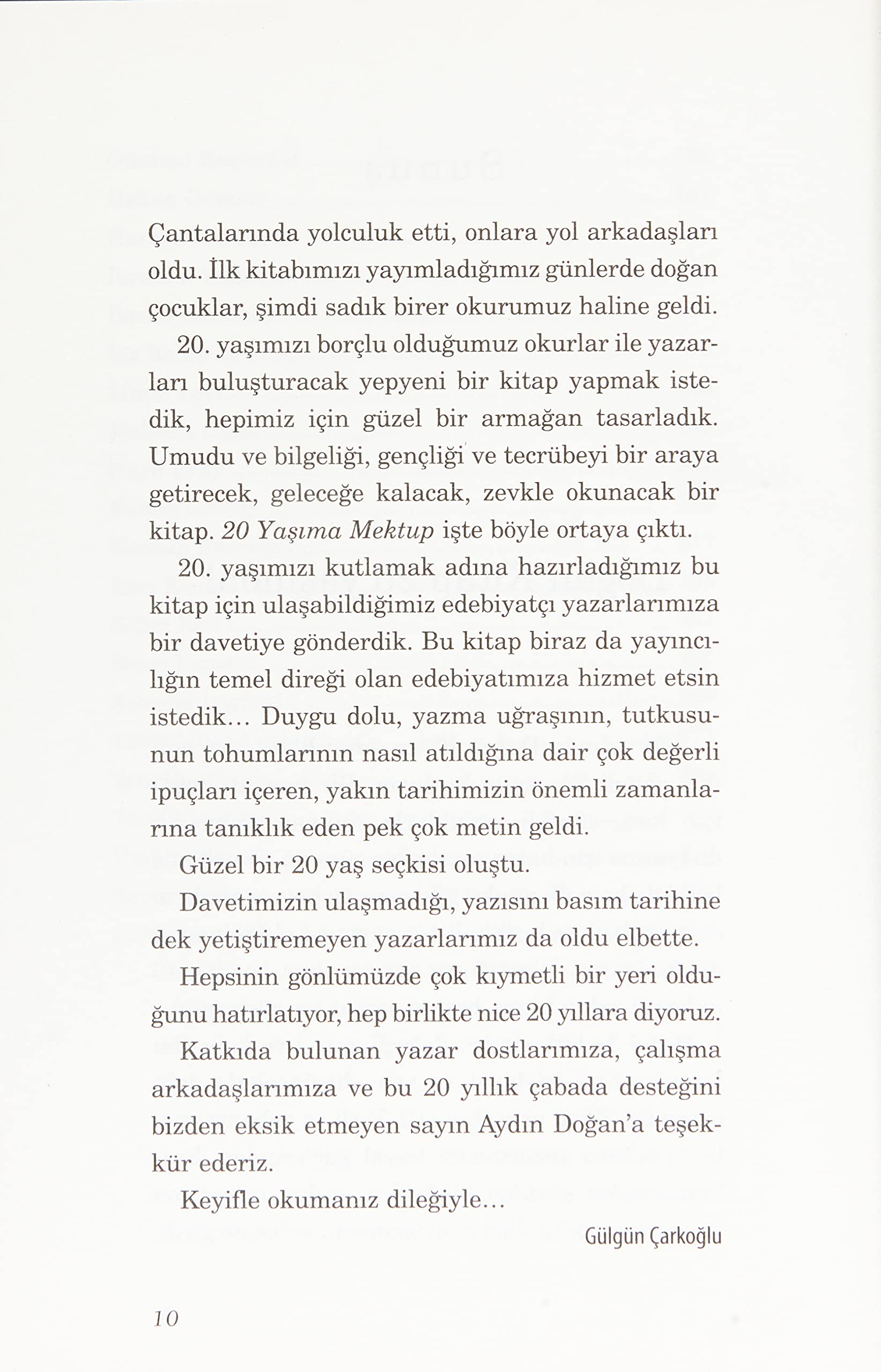 20 Yaşıma Mektup