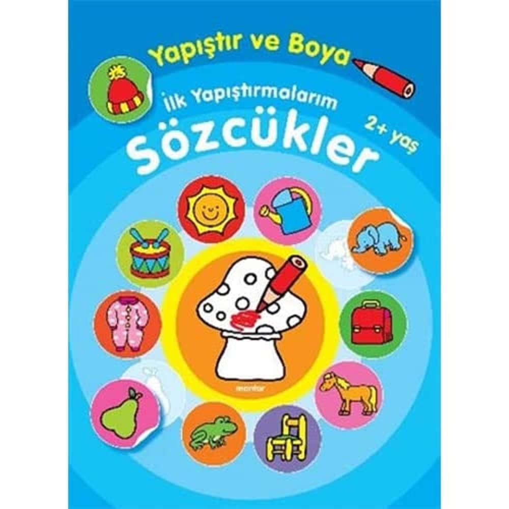 Yapıştır ve Boya İlk Yapıştırmalarım-Sözcükler 2+ Yaş