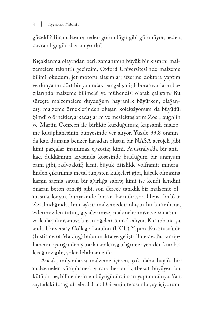 Eşyanın Tabiatı: Üstüne Dünya Kurduğumuz Malzemelerin Olağanüstü Öyküleri