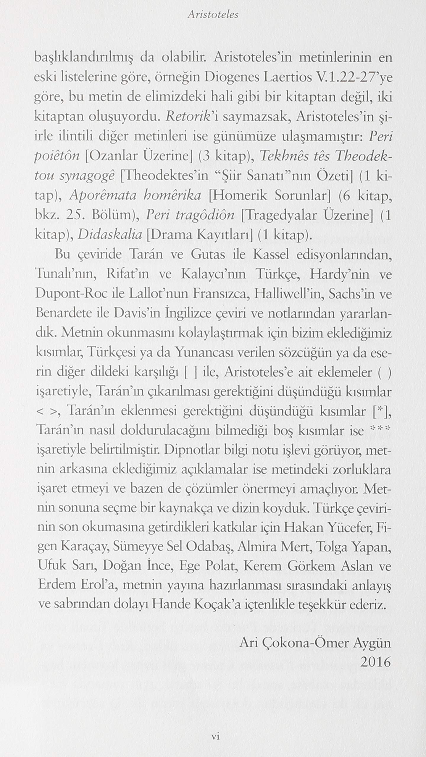 Poetika: –Şiir Sanatı Üstüne–