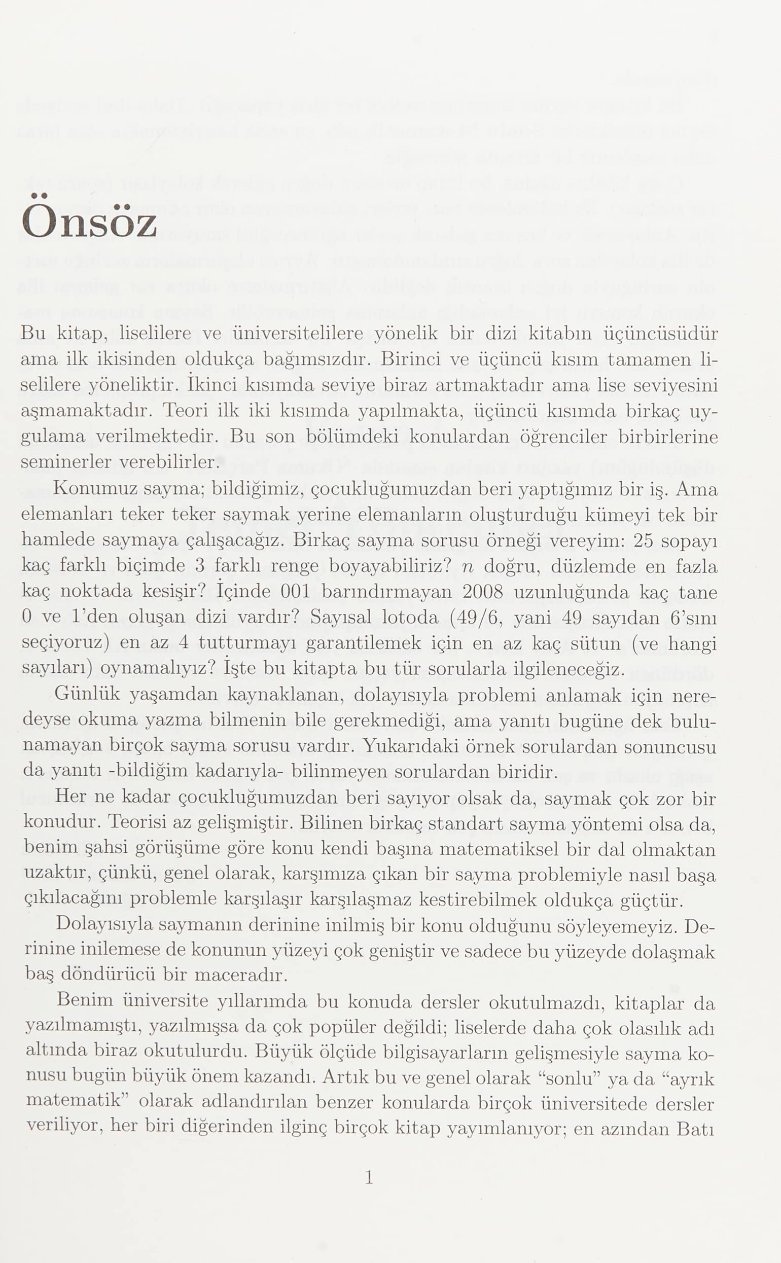 Sayma Kombinasyon Hesapları: Matematiğe Giriş - 3