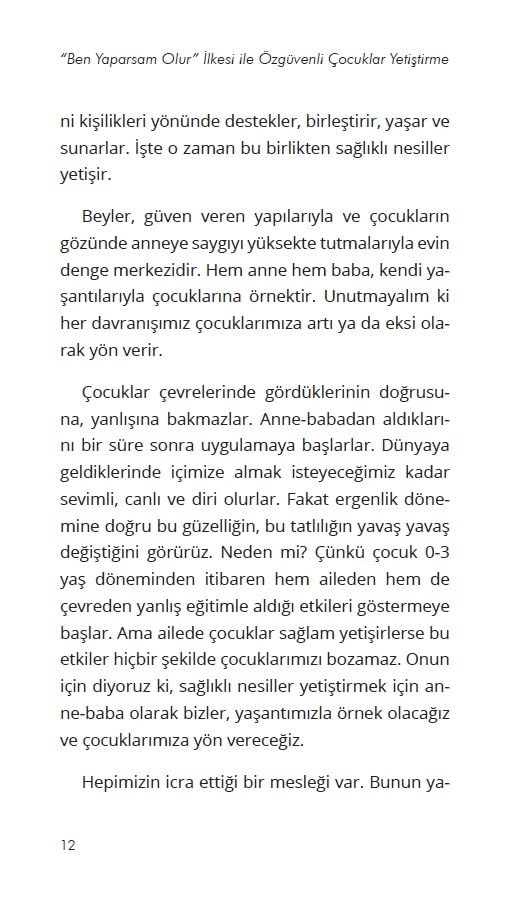 "BEN YAPARSAM OLUR" İLKESİ İLE ÖZGÜVENLİ ÇOCUKLAR YETİŞTİRME