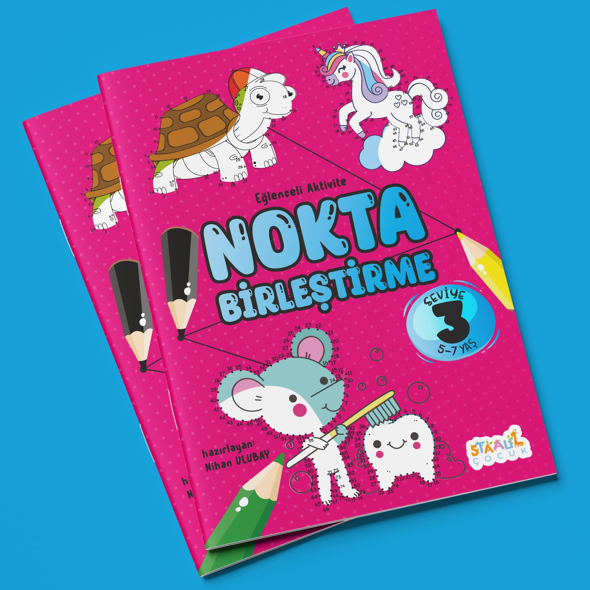 Eğlenceli Aktivite Nokta Birleştirme ‐ Boyama ve Aktivite Kitabı ‐ Seviye 3