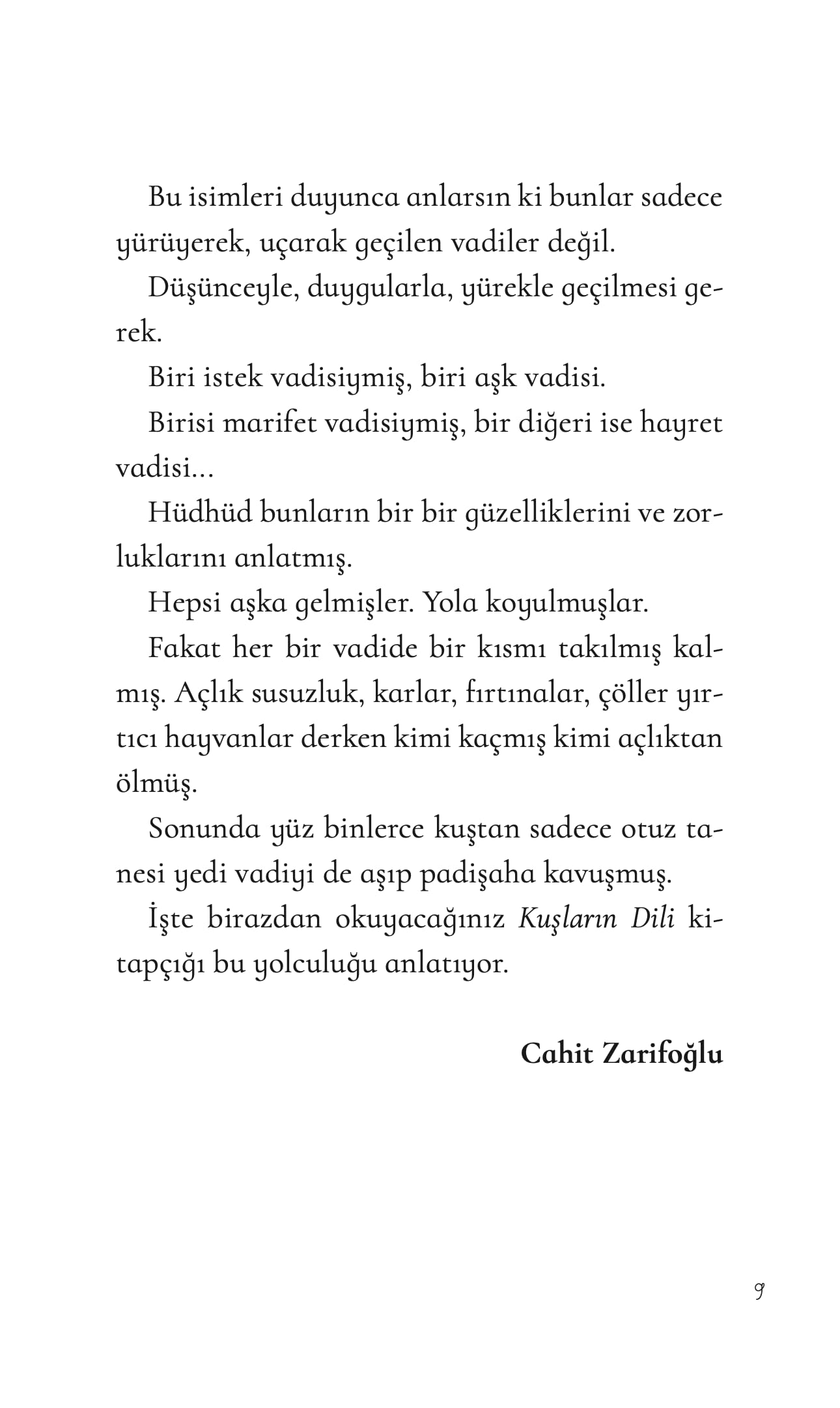 Kuşların Dili - Cahit Zarifoğlu