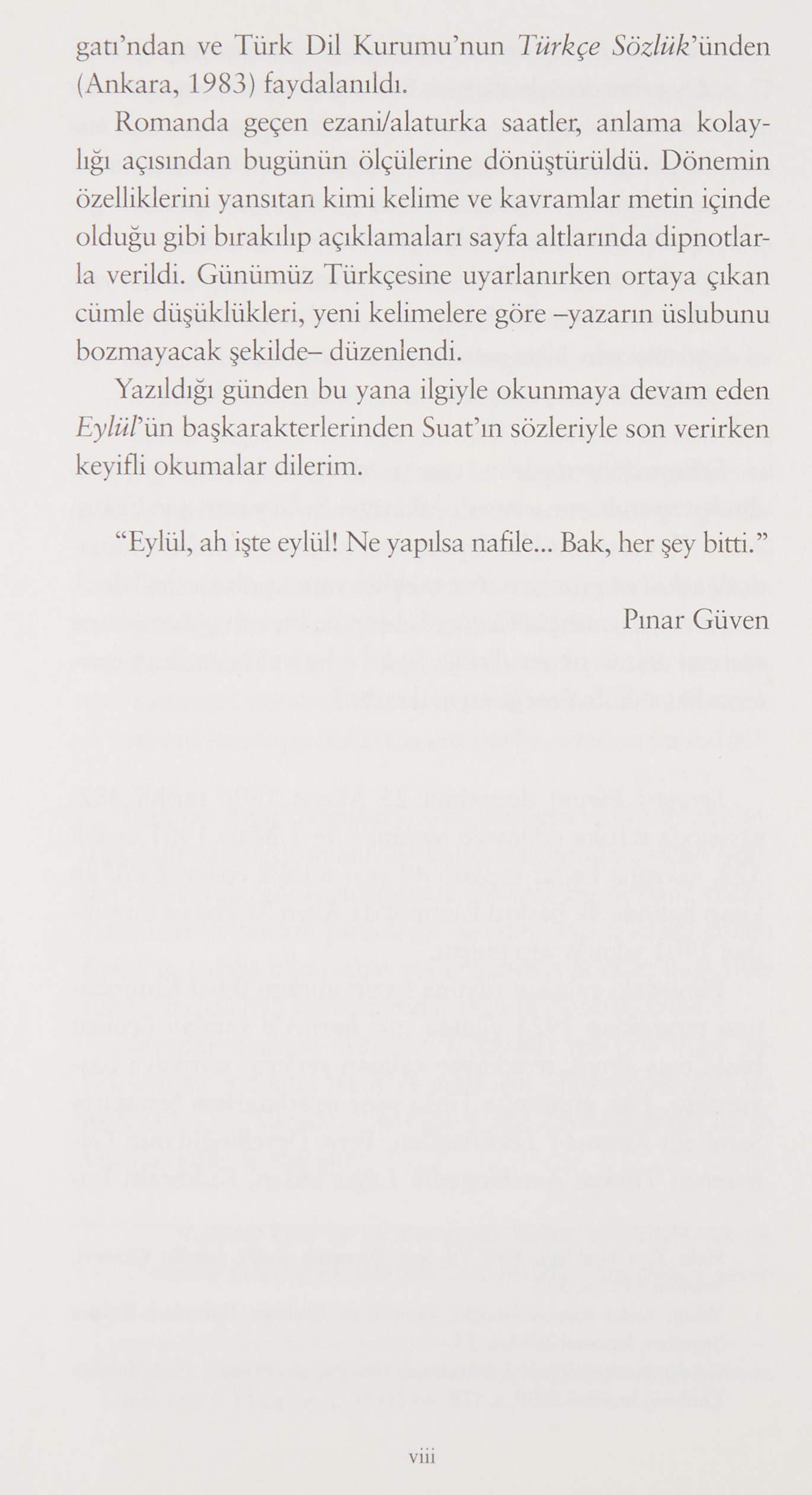 Eylül: Günümüz Türkçesiyle