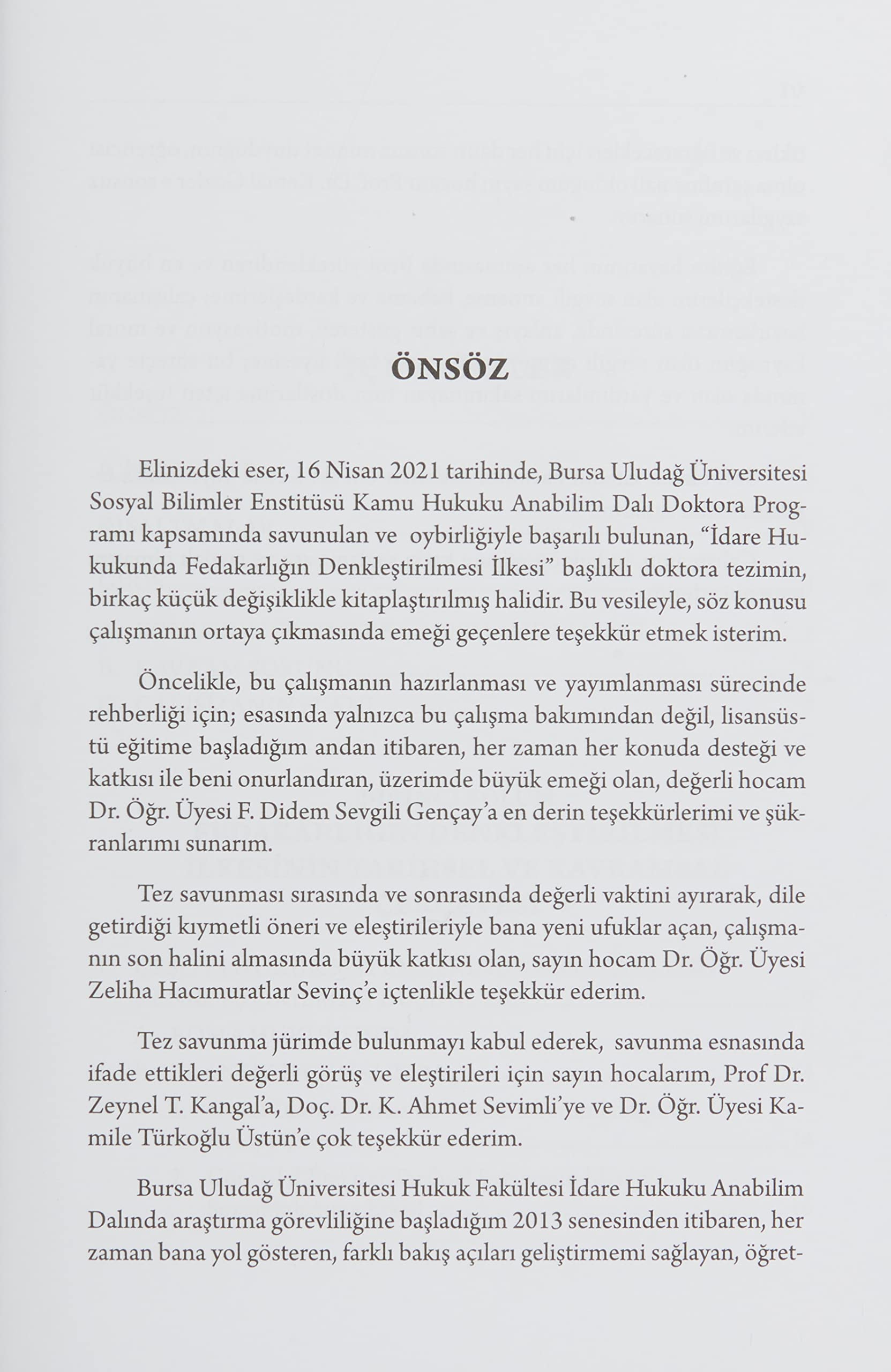 İdare Hukukunda Fedakarlığın Denkleştirilmesi İlkesi