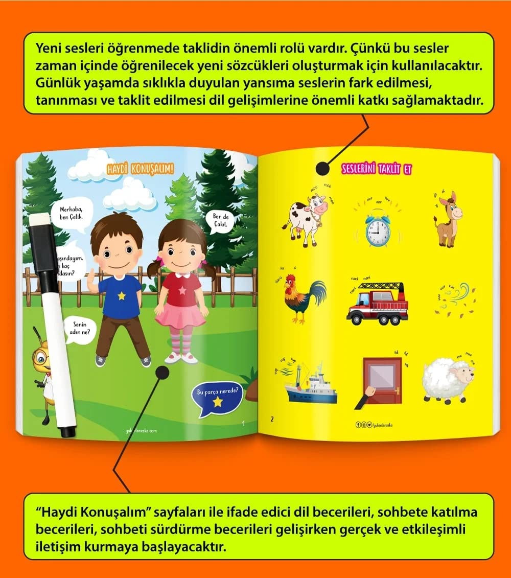 Konuşturan Kitap Serisi YAZ-SİL Kitaplar (Türkçede En Çok Kullanılan 1000 Kelime)