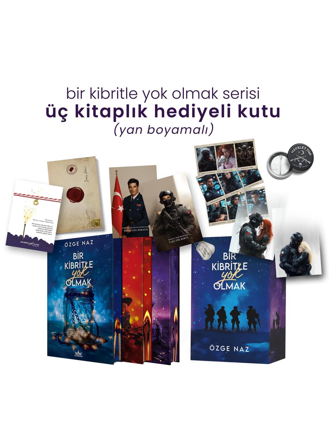 Bir Kibritle Yok Olmak Serisi - Üç Kitaplık Hediyeli Kutu (Ciltli - Yan Boyamalı)