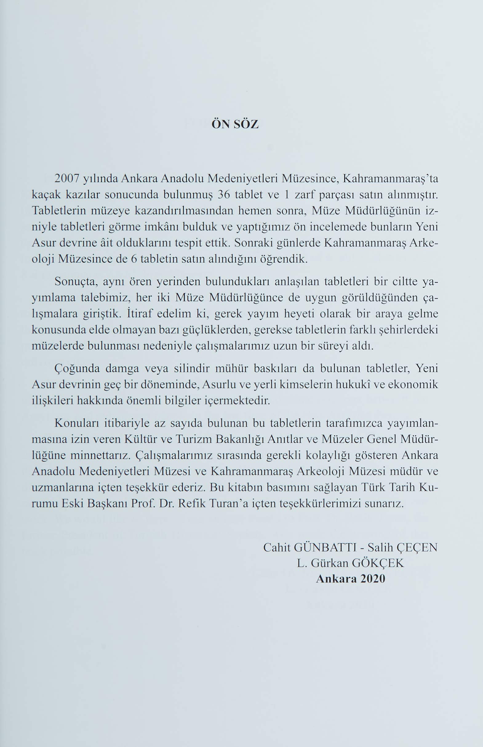 Kahramanmaraş'ta Bulunmuş Yeni Asurca Tabletler