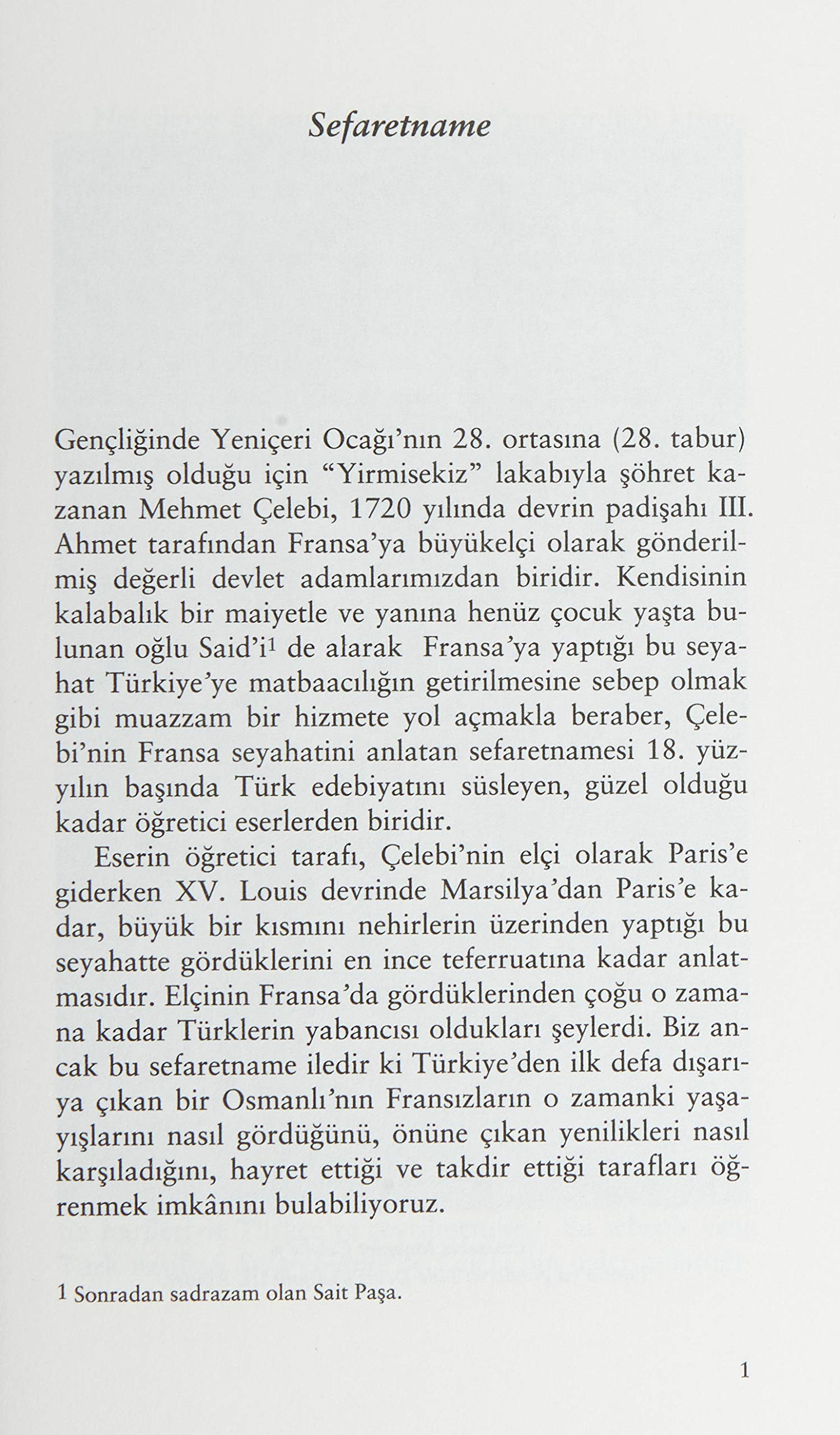 Paris’te Bir Osmanlı Sefiri: Yirmisekiz Mehmet Çelebi'nin Fransa Seyahatnamesi