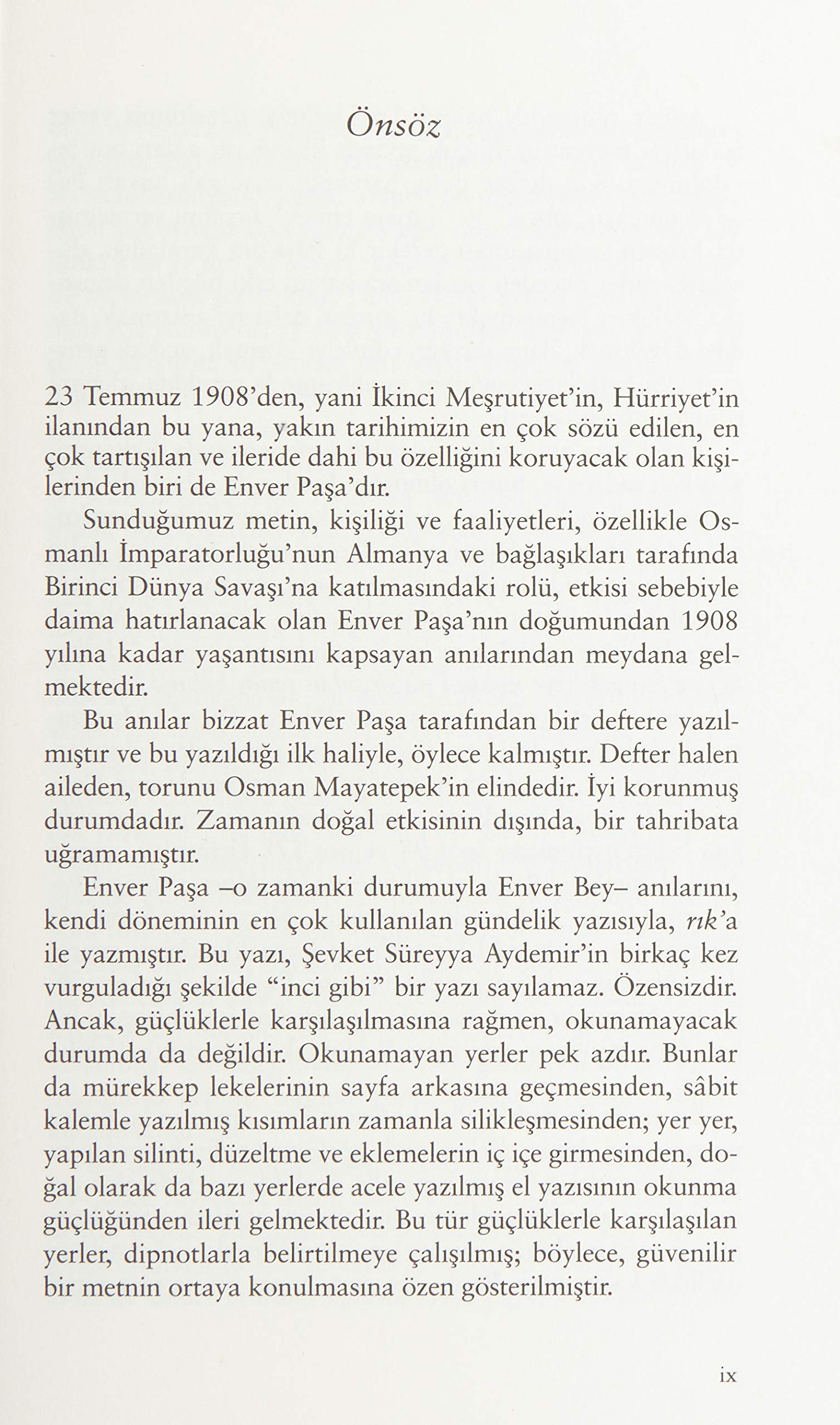 Enver Paşa’nın Anıları: 1881 - 1908