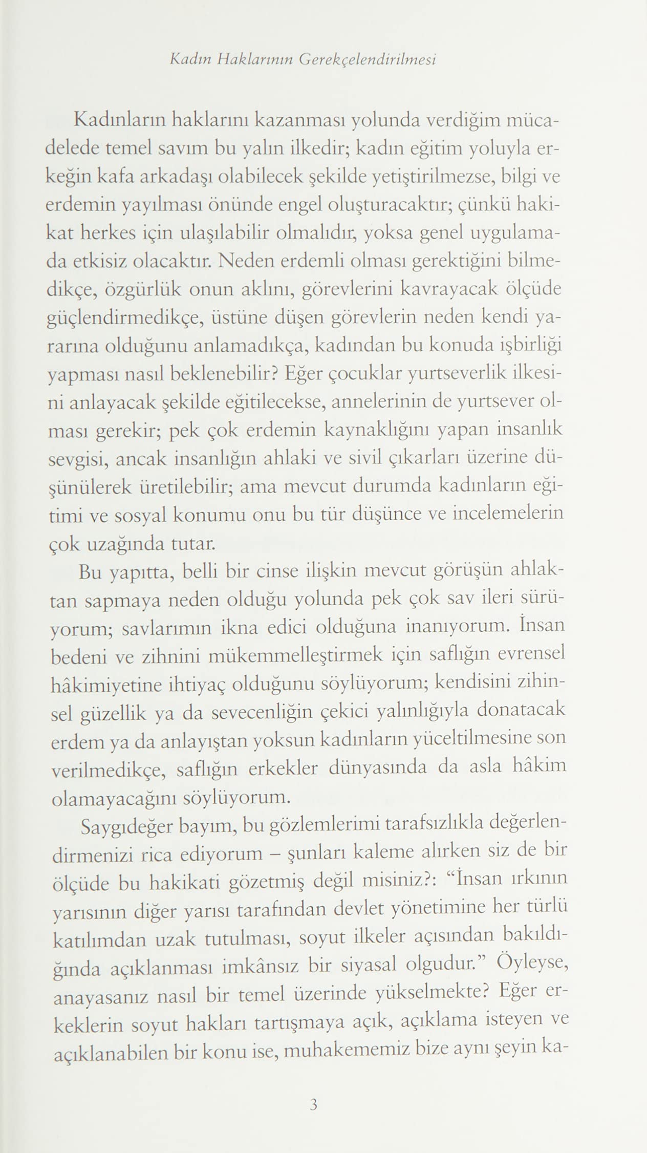 Kadın Haklarının Gerekçelendirilmesi