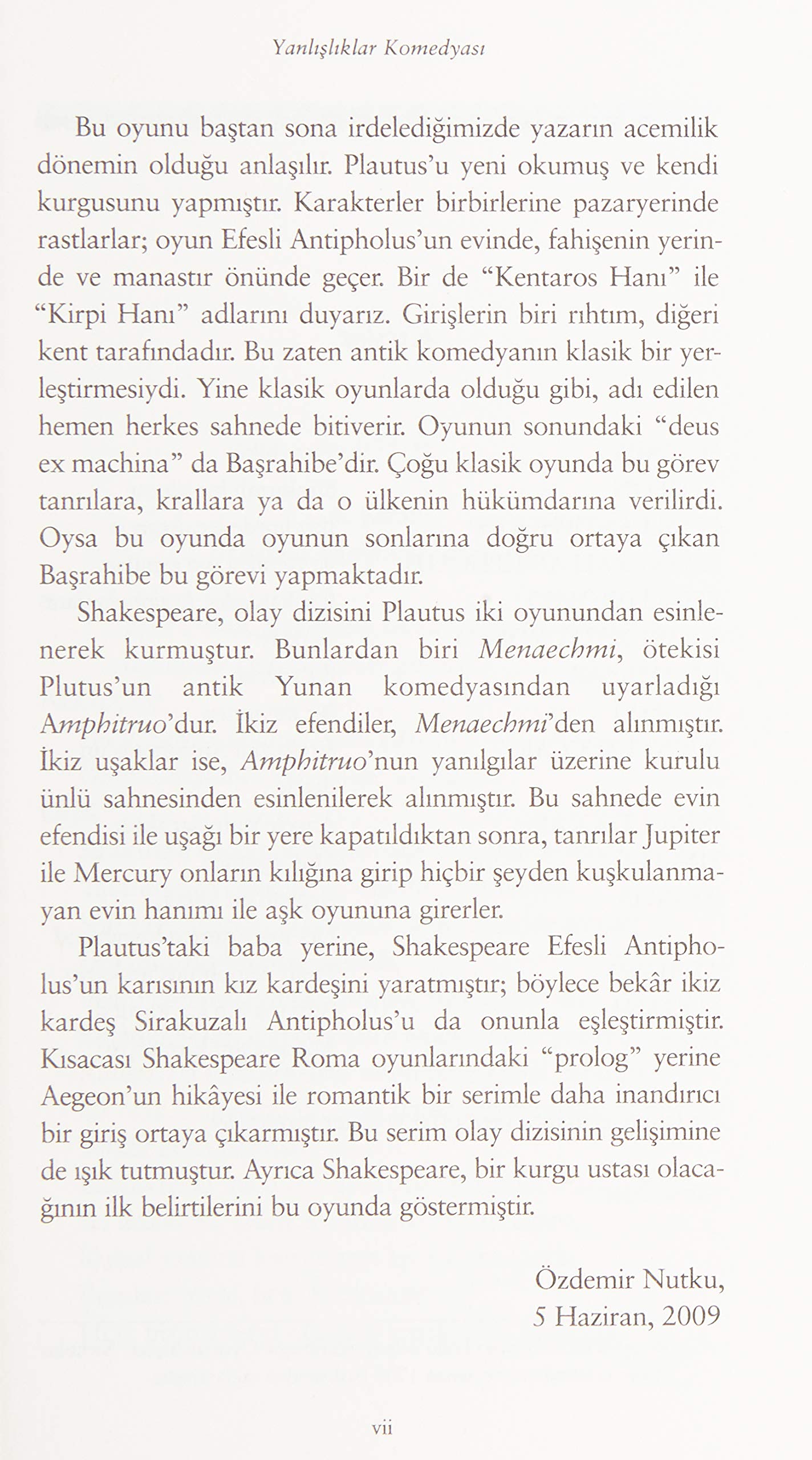 YANLIŞLIKLAR KOMEDYASI CİLTSİZ