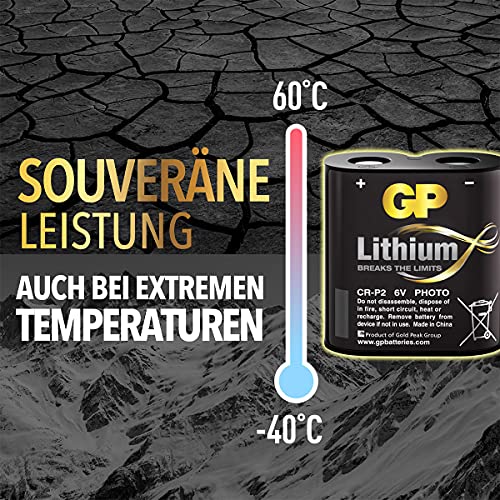 Gp Batteries Gpcr-P2 Cr-P2/Dl223A Boy Lityum Pil, 6 Volt, Tekli Kart