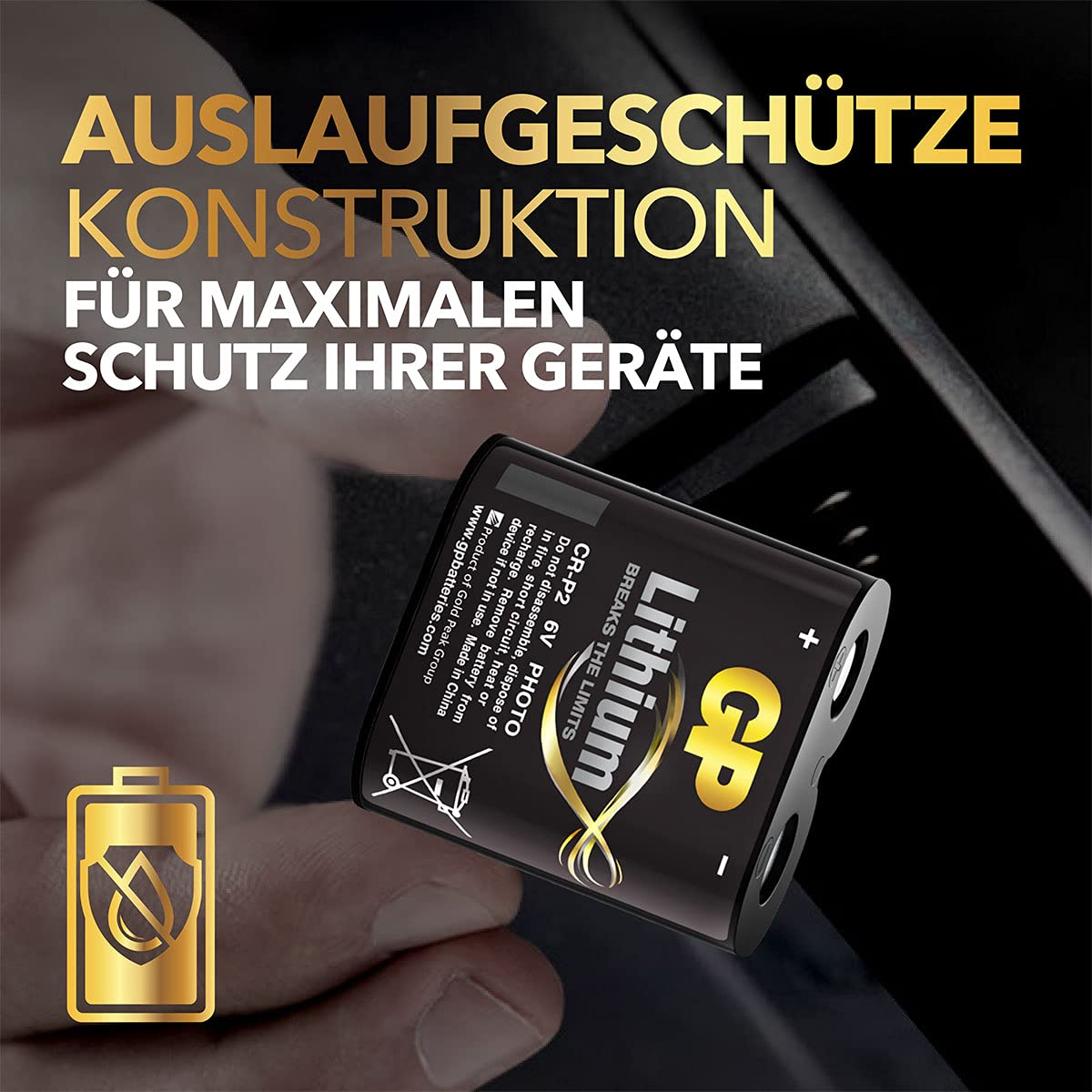 Gp Batteries Gpcr-P2 Cr-P2/Dl223A Boy Lityum Pil, 6 Volt, Tekli Kart