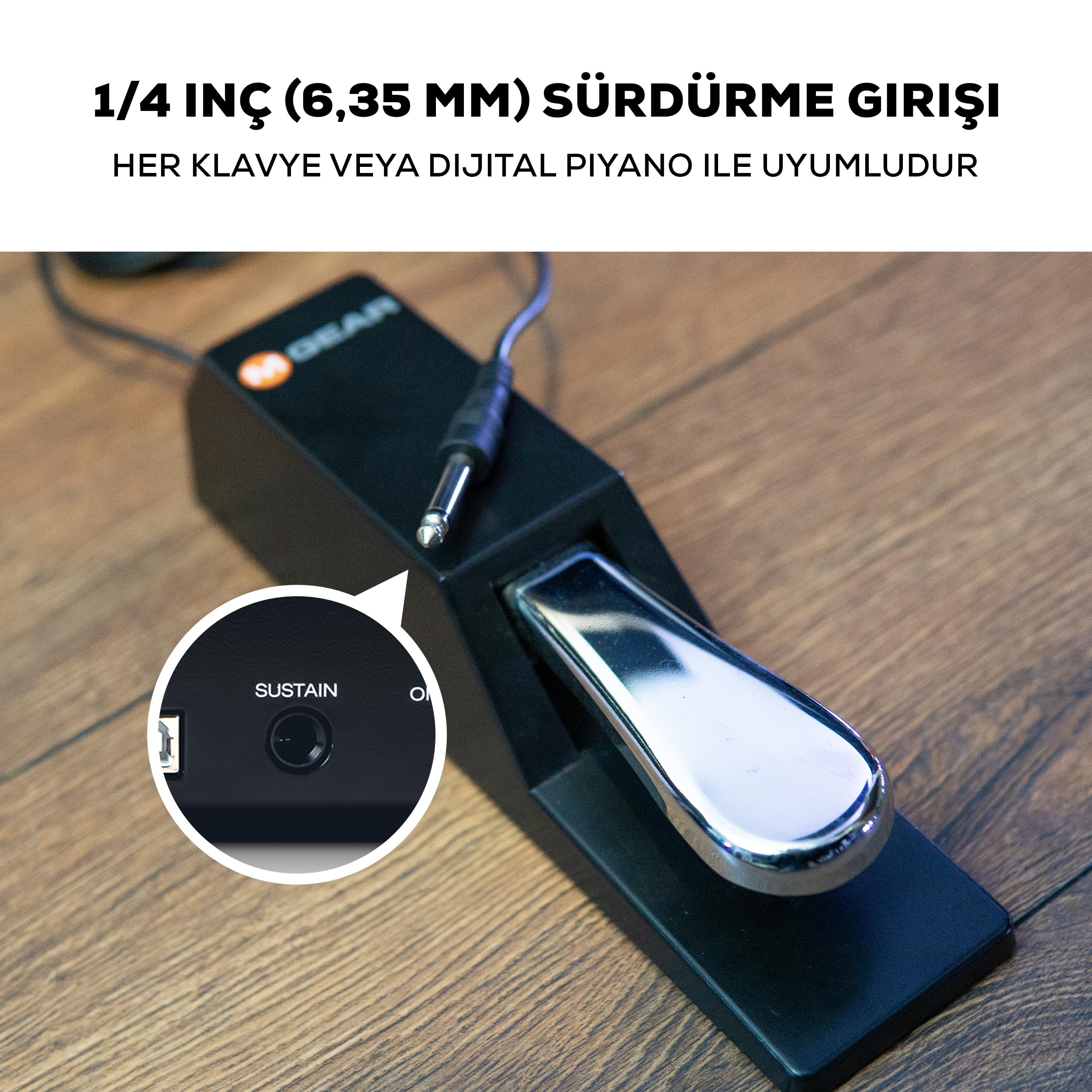 M-AUDIO SP-2 - Piyano Tipi Sustain Pedal, MIDI Klavyeler, Dijital Piyanolar, Elektronik Klavyeler ve Daha Fazlası için Ideal Aksesuar