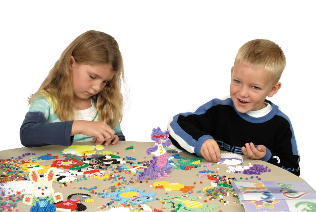 Hama Boncuk 207-54 ütü boncuğu torbası, yakl. 1.000 renkli midi el işi boncuğu, 5 mm çapında, parıltılı karışım, büyükler ve küçükler için yaratıcı el işi eğlencesi