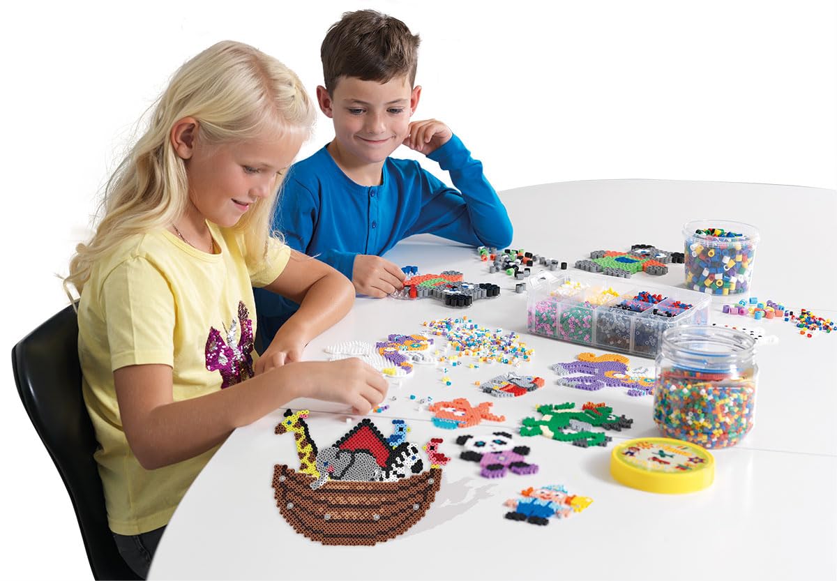 Hama Boncuk 207-54 ütü boncuğu torbası, yakl. 1.000 renkli midi el işi boncuğu, 5 mm çapında, parıltılı karışım, büyükler ve küçükler için yaratıcı el işi eğlencesi