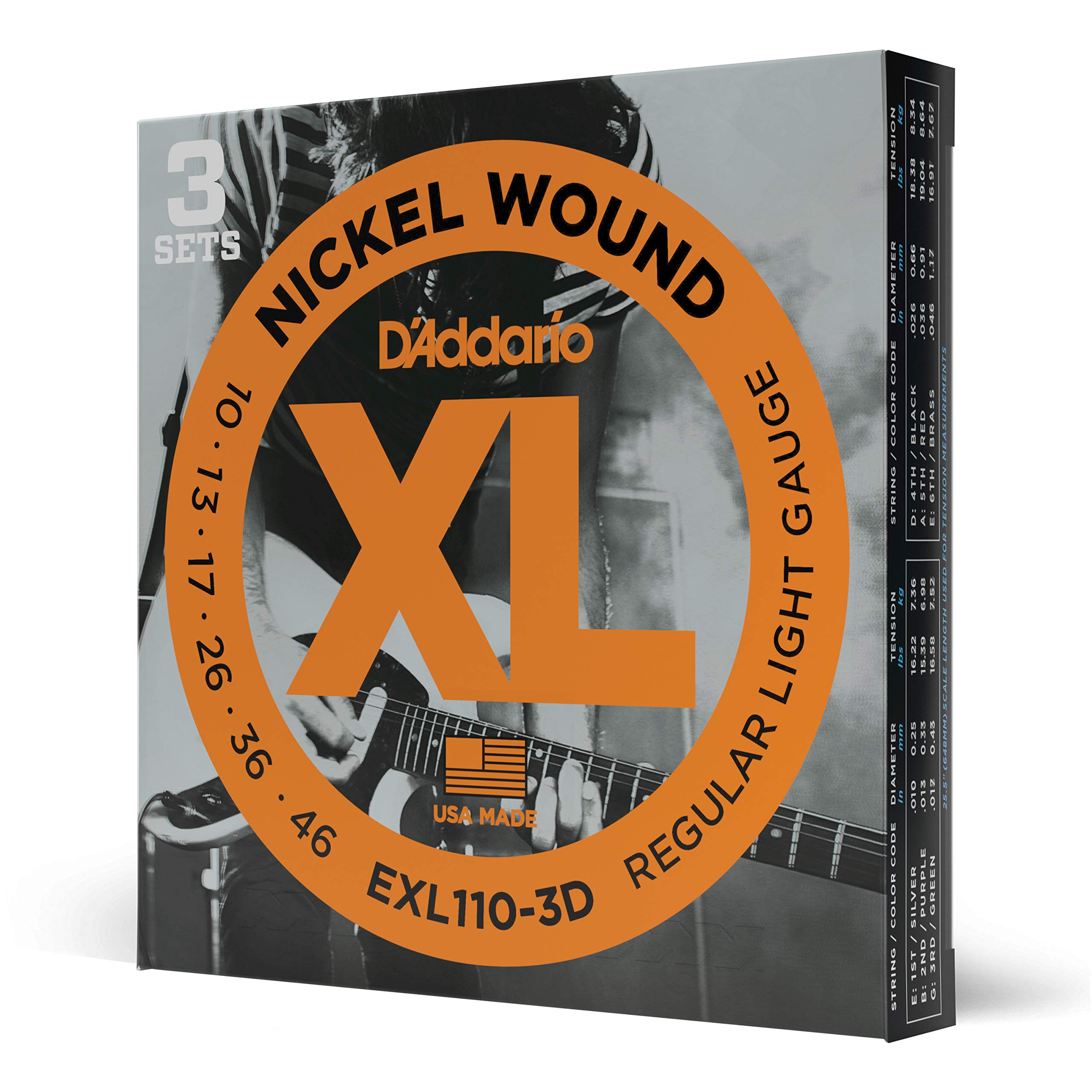 D'Addario (3 Set) Elektro Gitar Tel Seti, Xl, 10-46, Nickel