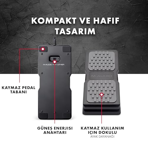 M-AUDIO EX-P - Expression Pedalı, MIDI Klavyeler/Controllers ve Desteklenen Gitar Efekt Pedalları için İfade Pedalı, Siyah