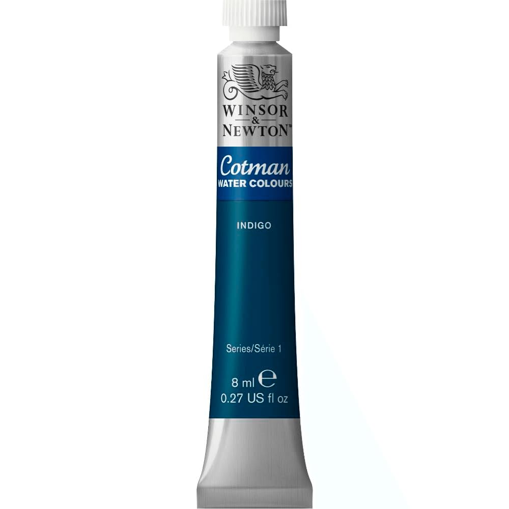 Winsor & Newton 0303322 Cotman sulu boya, mükemmel şeffaflık, renk gücü ve işleme özellikleri, su boyası 8 ml tüp - çivit mavisi