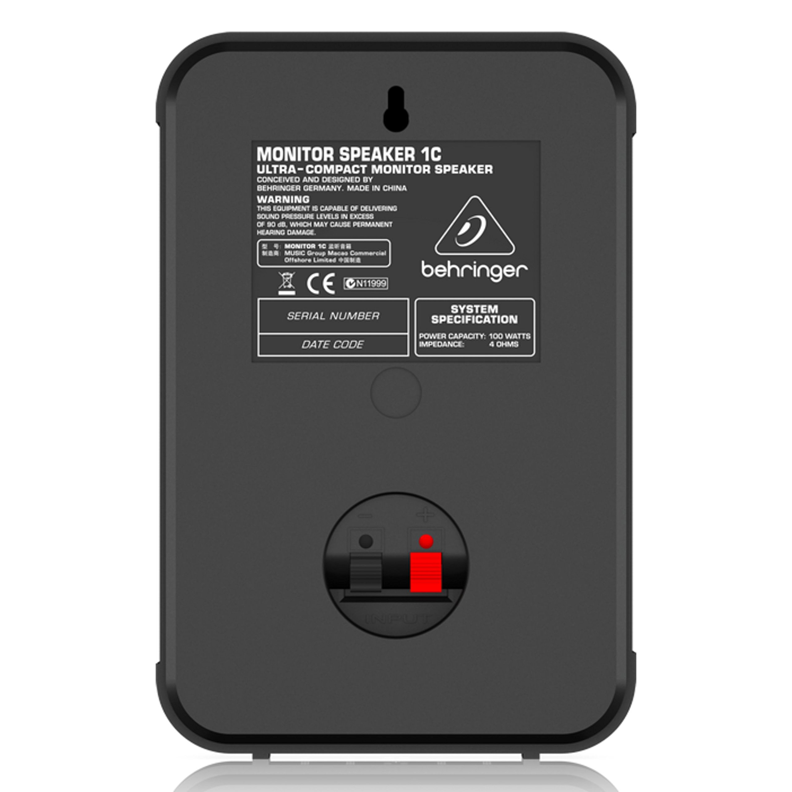 Behringer 1C yollu ultra kompakt monitör hoparlörü, siyah