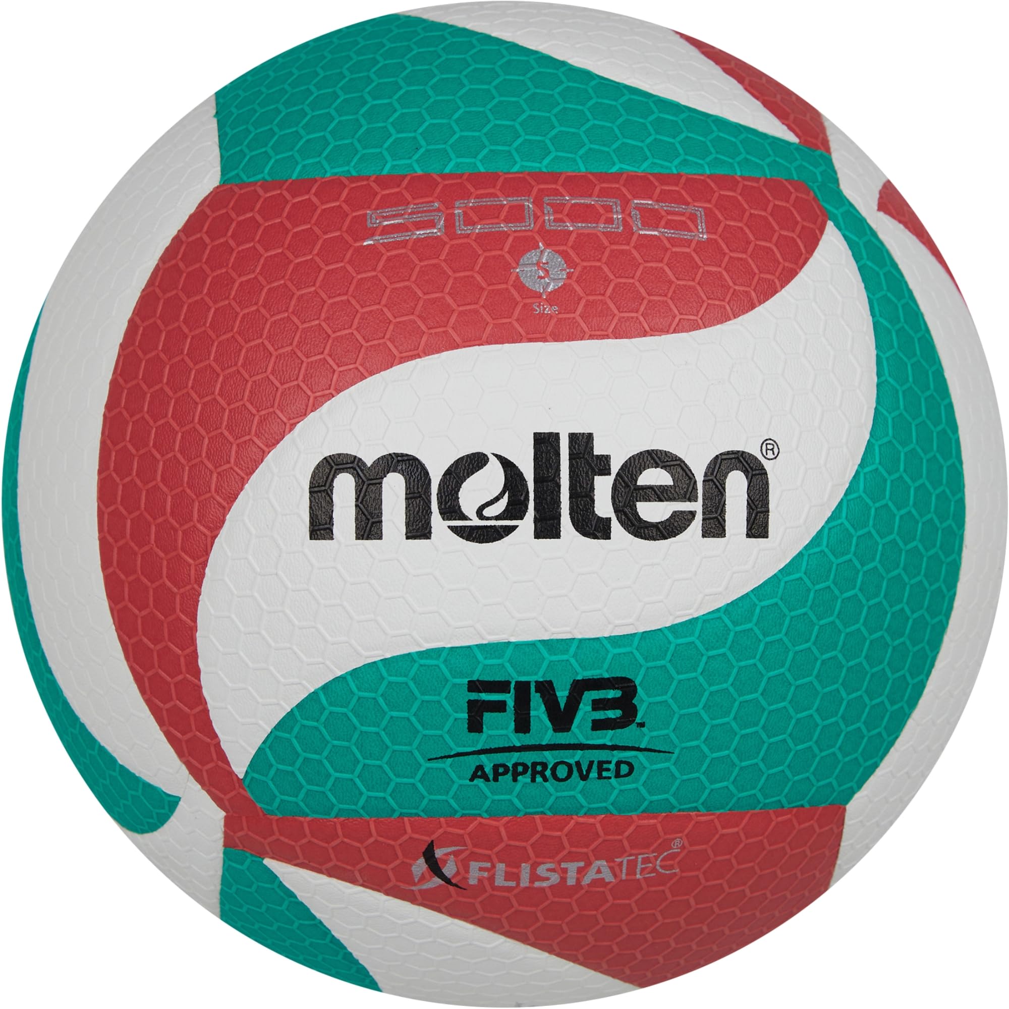 molten V5M5000 yetişkin voleybol topu, yeşil/beyaz/kırmızı, 5