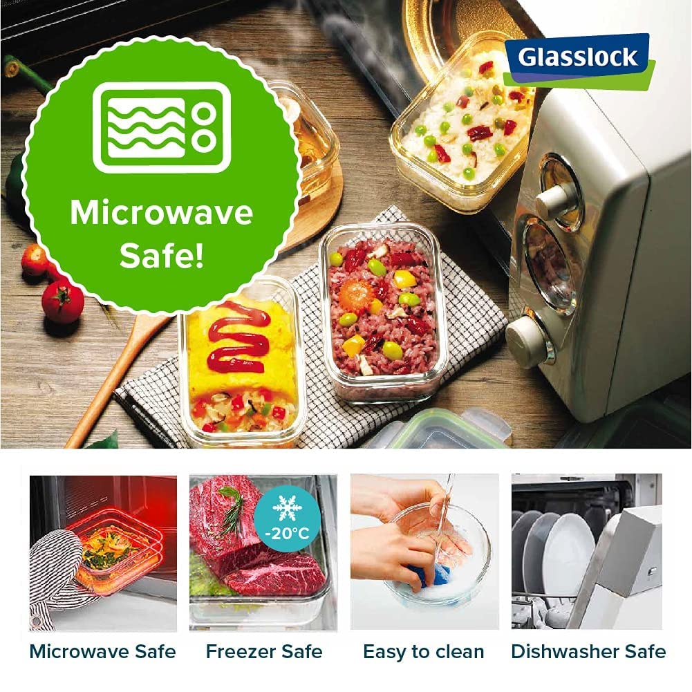 Glasslock Kare Cam Saklama Kabı 1200 Ml