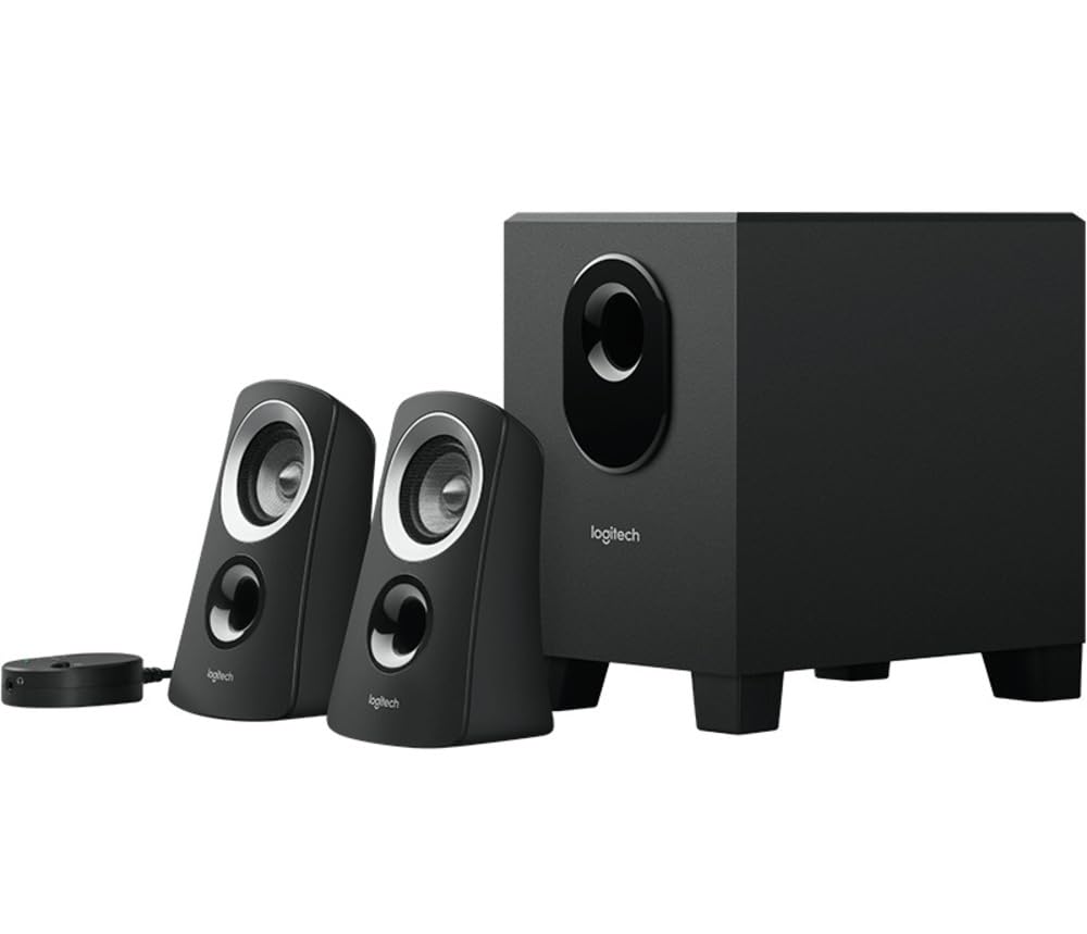 Logitech Z313 2.1 Subwoofer’lı Hoparlör Sistemi, 3.5 mm Giriş ve Kulaklık Jakı, Kablolu Kontrol Bölmesi, Kompakt Tasarım, Siyah