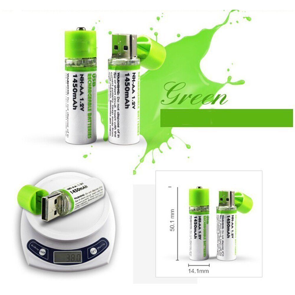 BUFFER® USB Şarjlı 1450mAh AA 1.2V Lityum Kalem Pil – 2’li Set, Tekrar Şarj Edilebilir Uzun Ömürlü Dönüştürülebilir Batarya