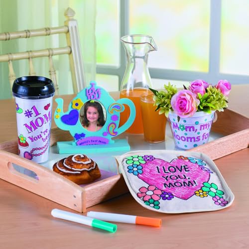 Fun Express Ahşap Çiçek kendin yap resim çerçevesi kiti - El işi için bu 12 Çiçek ahşap çerçevesiyle anılarınızı kaydedin - Ev Yapımı Büyükbaba ve Büyükbaba Hediyeleri, Çocuk Dostu El İşi