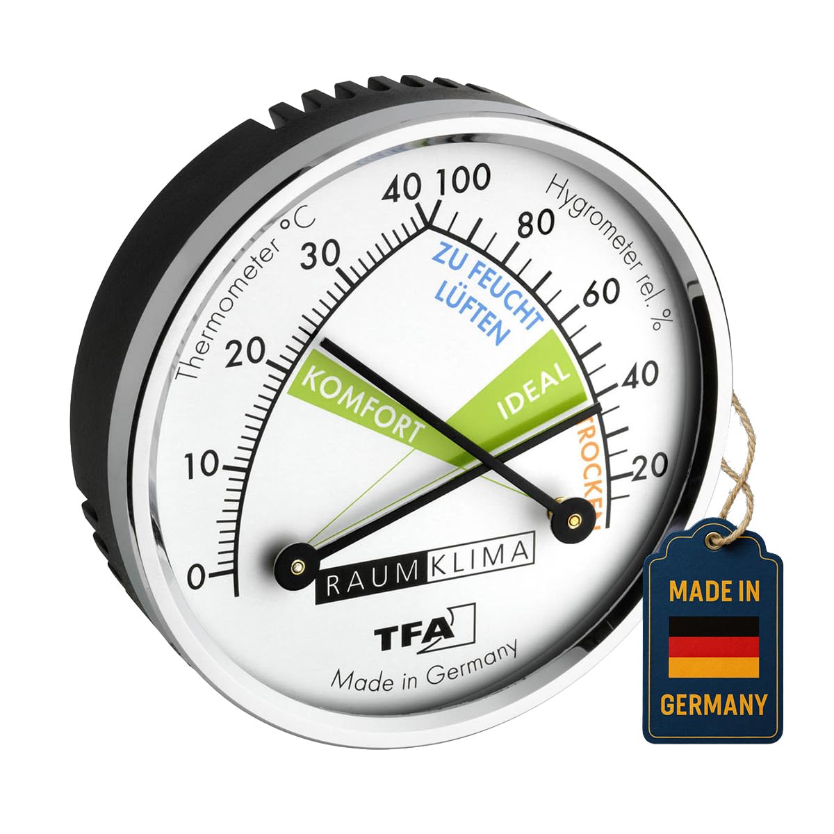 TFA TFA45.2024 Analog Termometre Higrometre 3, Siyah