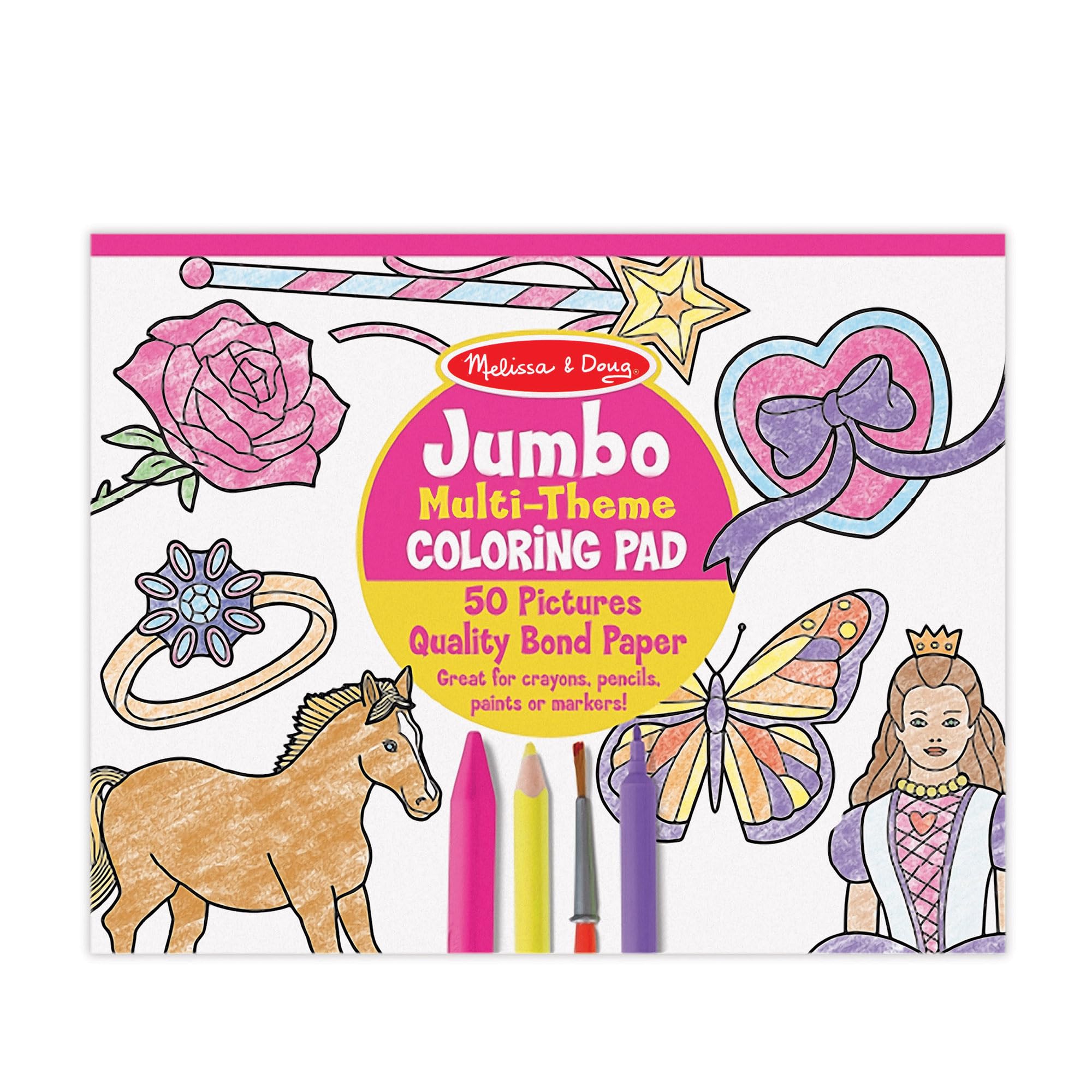 Melissa & Doug - Dev Boyama Kitabı, Pembe (14225)