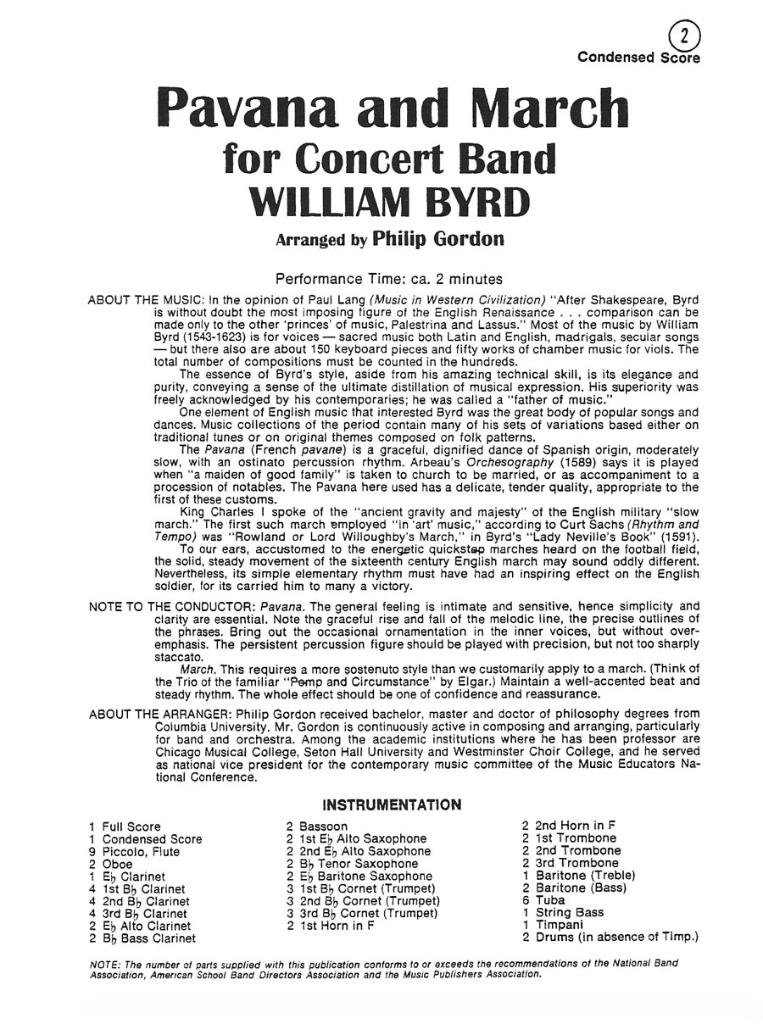 Byrd: Pavana and March