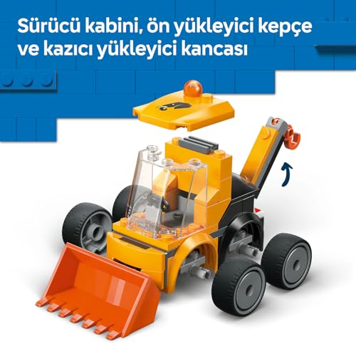 LEGO City Araçlar - İnşaat Yükleyicisi 60483 – 5 Yaş ve Üzeri Erkek ve Kız Çocuklar için İnşaat İşçisi Minifigürü İçeren Yaratıcı Oyuncak Yapım Seti, Çocuklar için Eğlenceli Hediye Fikri (61 Parça)