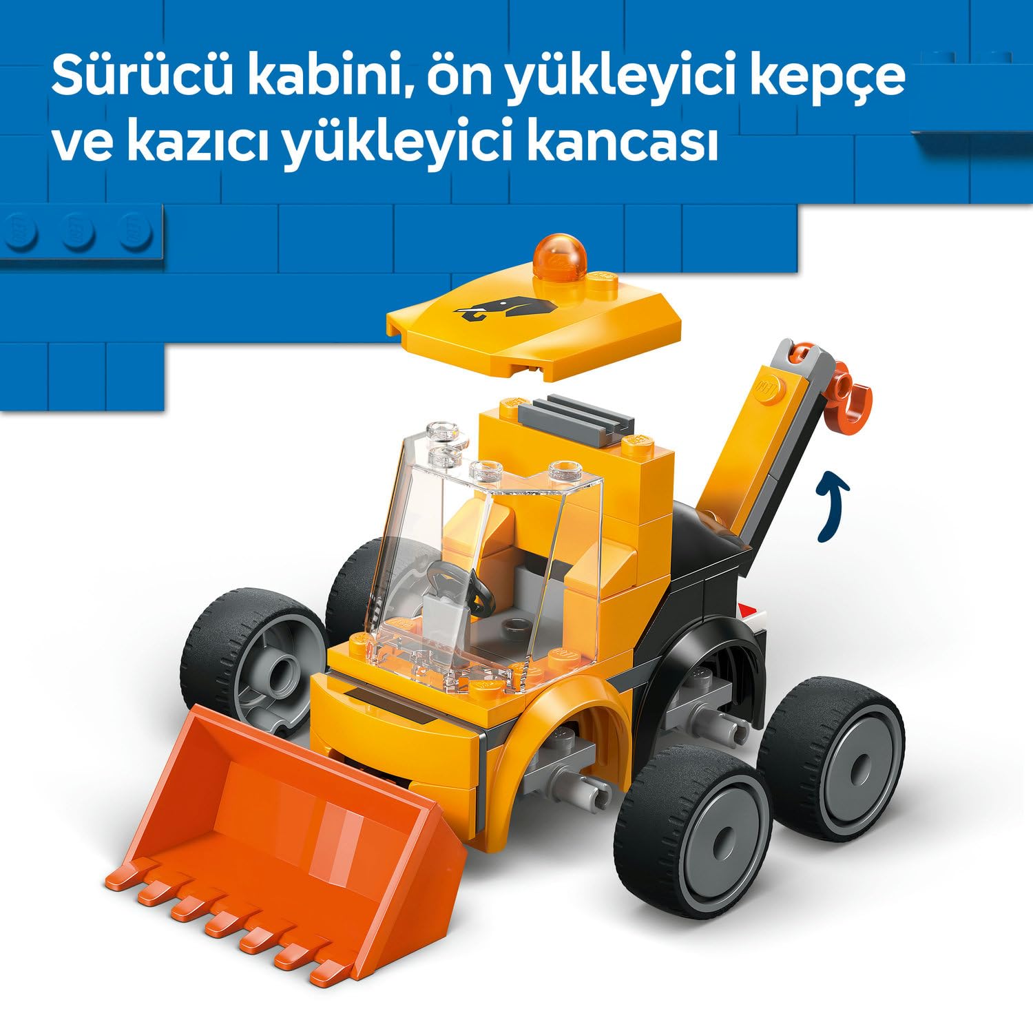 LEGO City Araçlar - İnşaat Yükleyicisi 60483 – 5 Yaş ve Üzeri Erkek ve Kız Çocuklar için İnşaat İşçisi Minifigürü İçeren Yaratıcı Oyuncak Yapım Seti, Çocuklar için Eğlenceli Hediye Fikri (61 Parça)