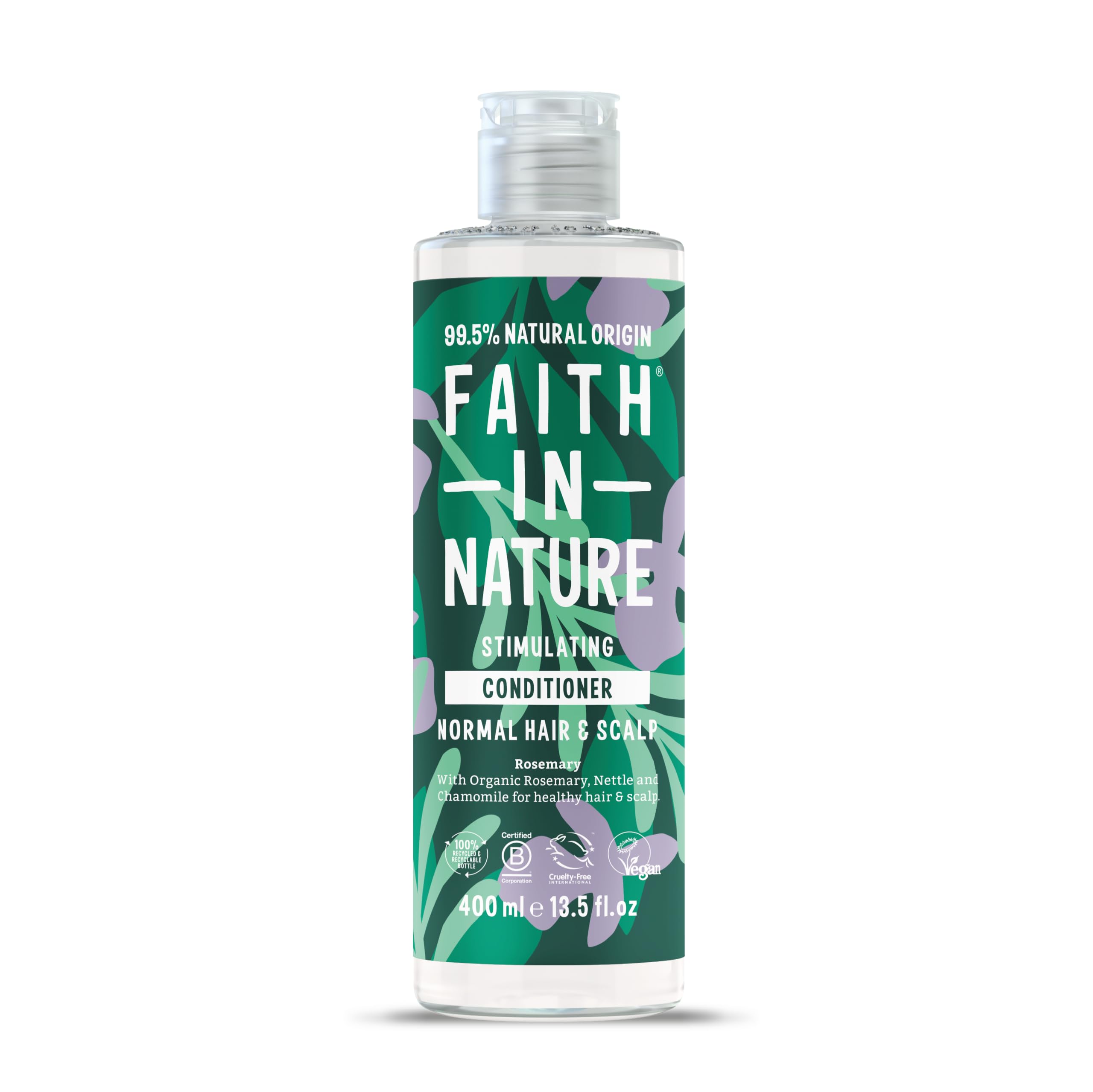 FAITH IN NATURE %99 Doğal Dengeleyici Saç Bakım Kremi Normal & Yağlanmaya - Kepeğe Meyilli Saçlar İçin (Biberiye, 400 ml)