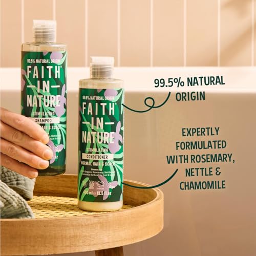FAITH IN NATURE %99 Doğal Dengeleyici Saç Bakım Kremi Normal & Yağlanmaya - Kepeğe Meyilli Saçlar İçin (Biberiye, 400 ml)
