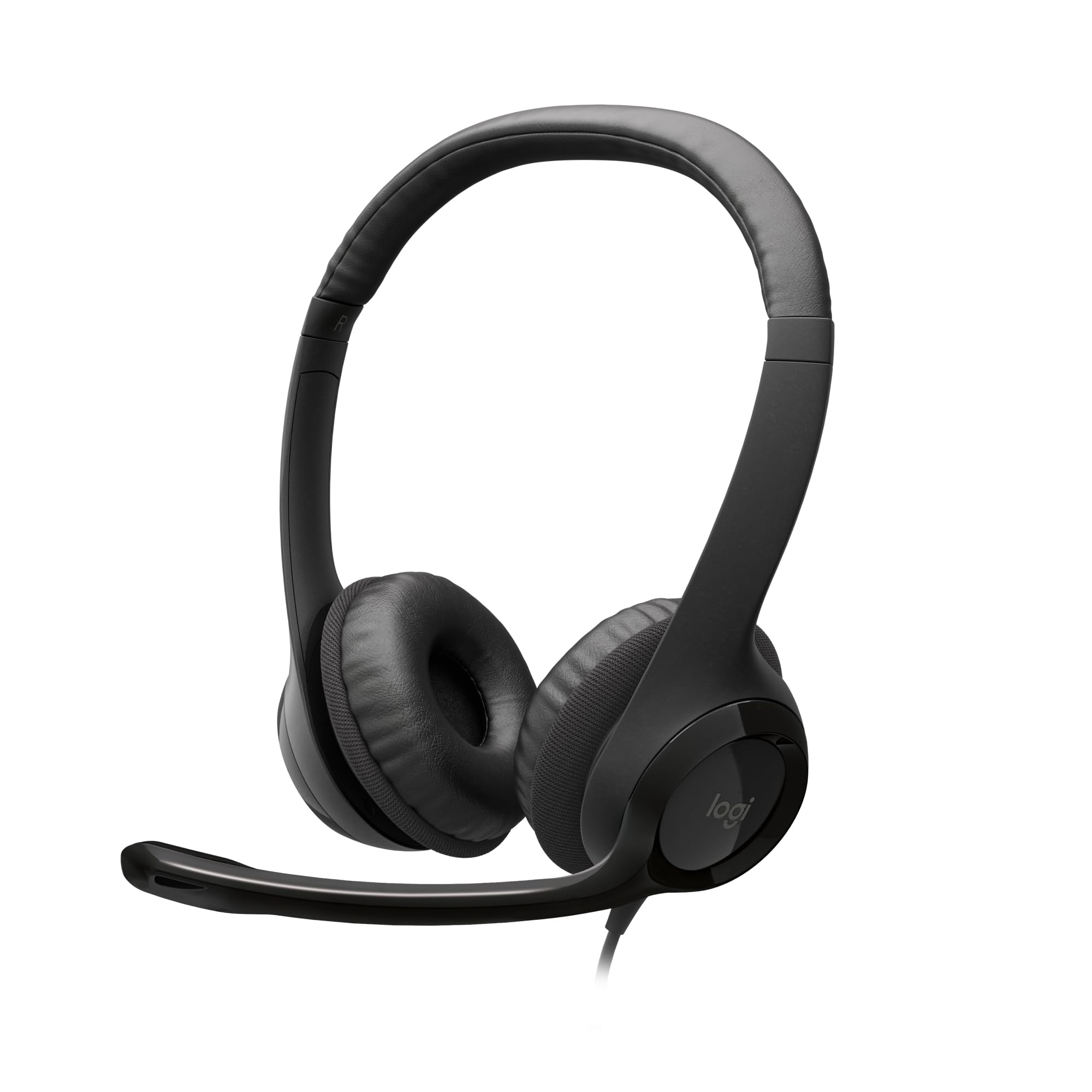 Logitech H390 Kablolu Kulak Üstü Mikrofonlu Kulaklık, Dijital Stereo Ses, Katlanabilir Gürültü Önleyici Mikrofon, Kablo Üzeri Denetimler, Siyah