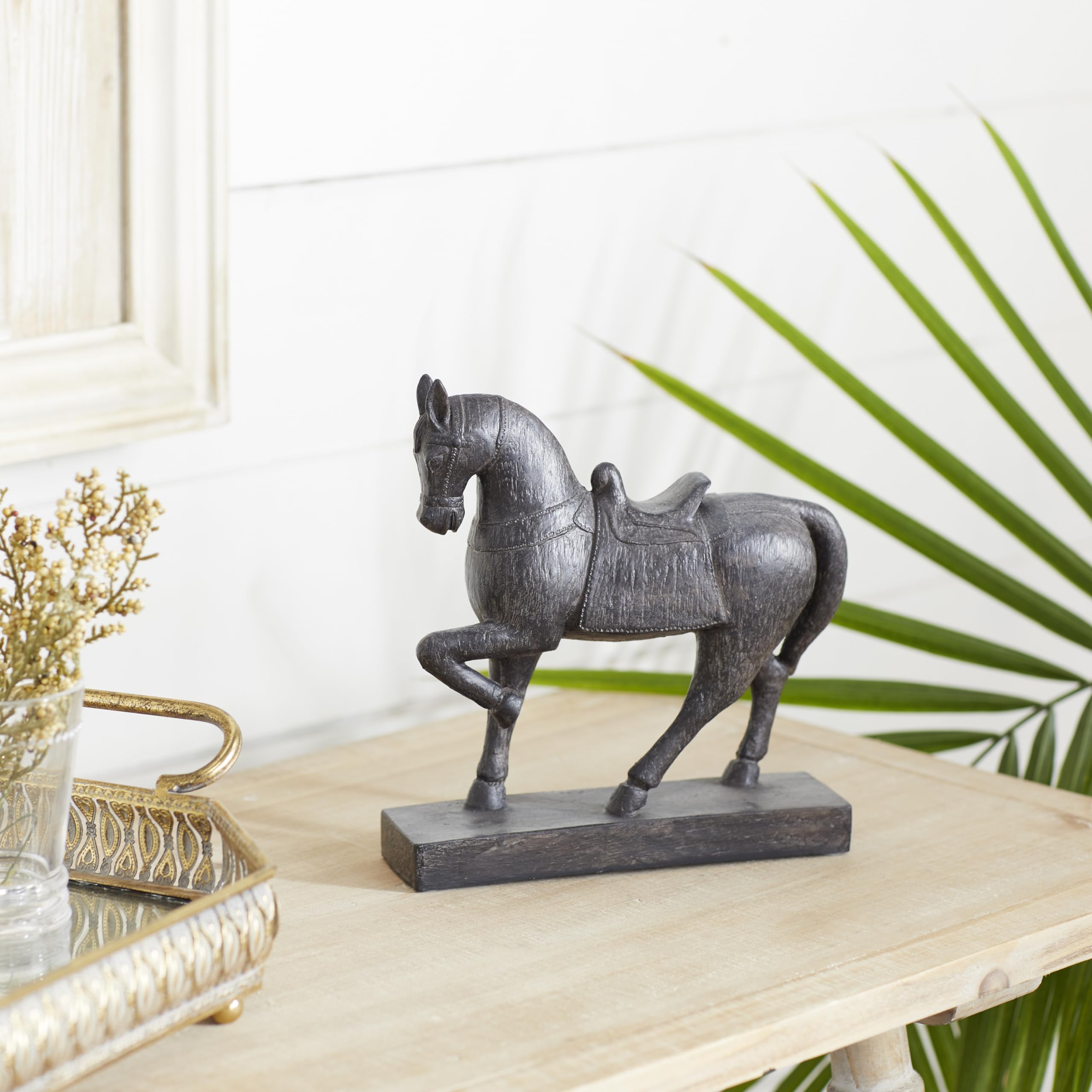 Deco 79 Geleneksel Polystone At Heykeli, 22,86 cm x 7,62 cm x 22,86 cm, Kahverengi