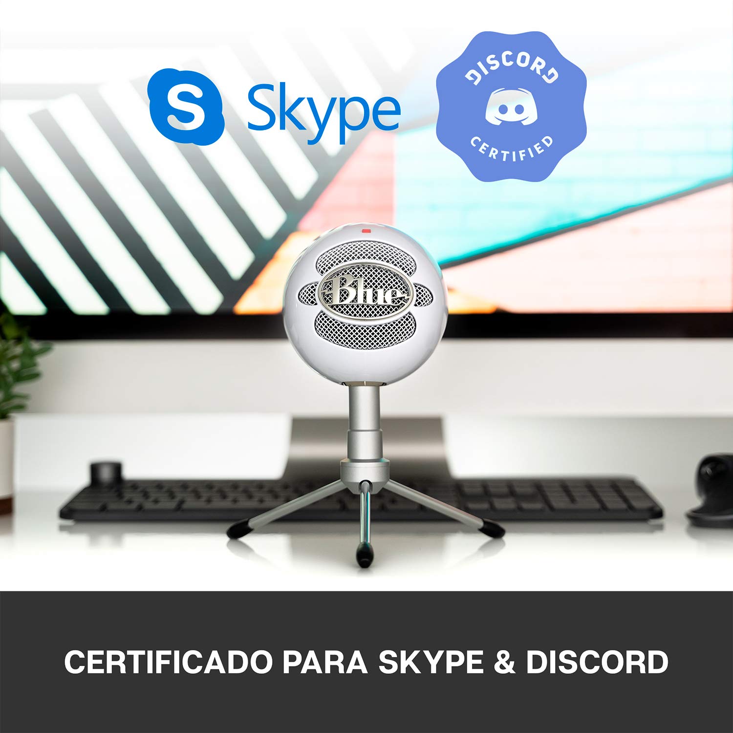 Blue Snowball iCE USB mikrofon, kayıt, yayın, podcasting, PC ve Mac oyun için, kondansatörlü mikrofon, böbrek kapsüllü, ayarlanabilir masa standı, Plug 'n Play - beyaz