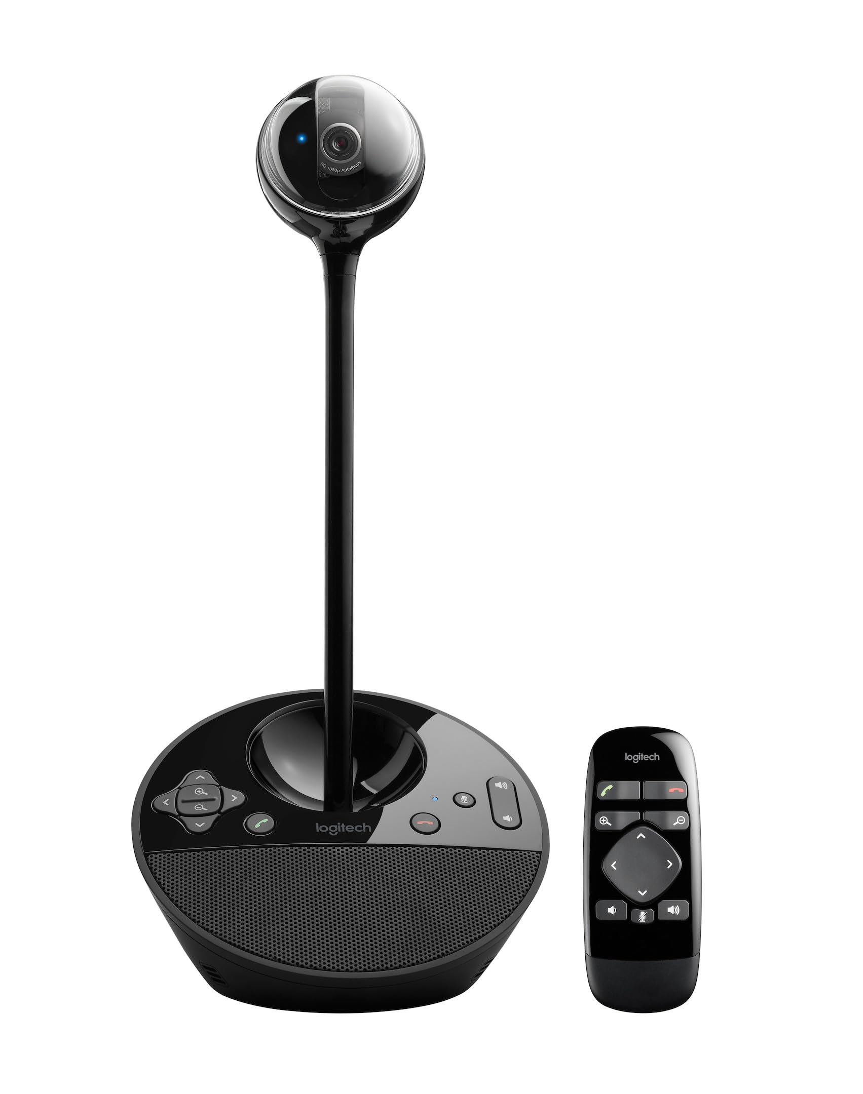 Logitech BCC950 video konferans web kamerası, eller serbest konuşma sistemi, HD 1080p, 180°görüş alanı, geniş bant ses, motorlu kamera, çok yönlü hoparlör, 1-4 kişilik, PC/Mac için, siyah
