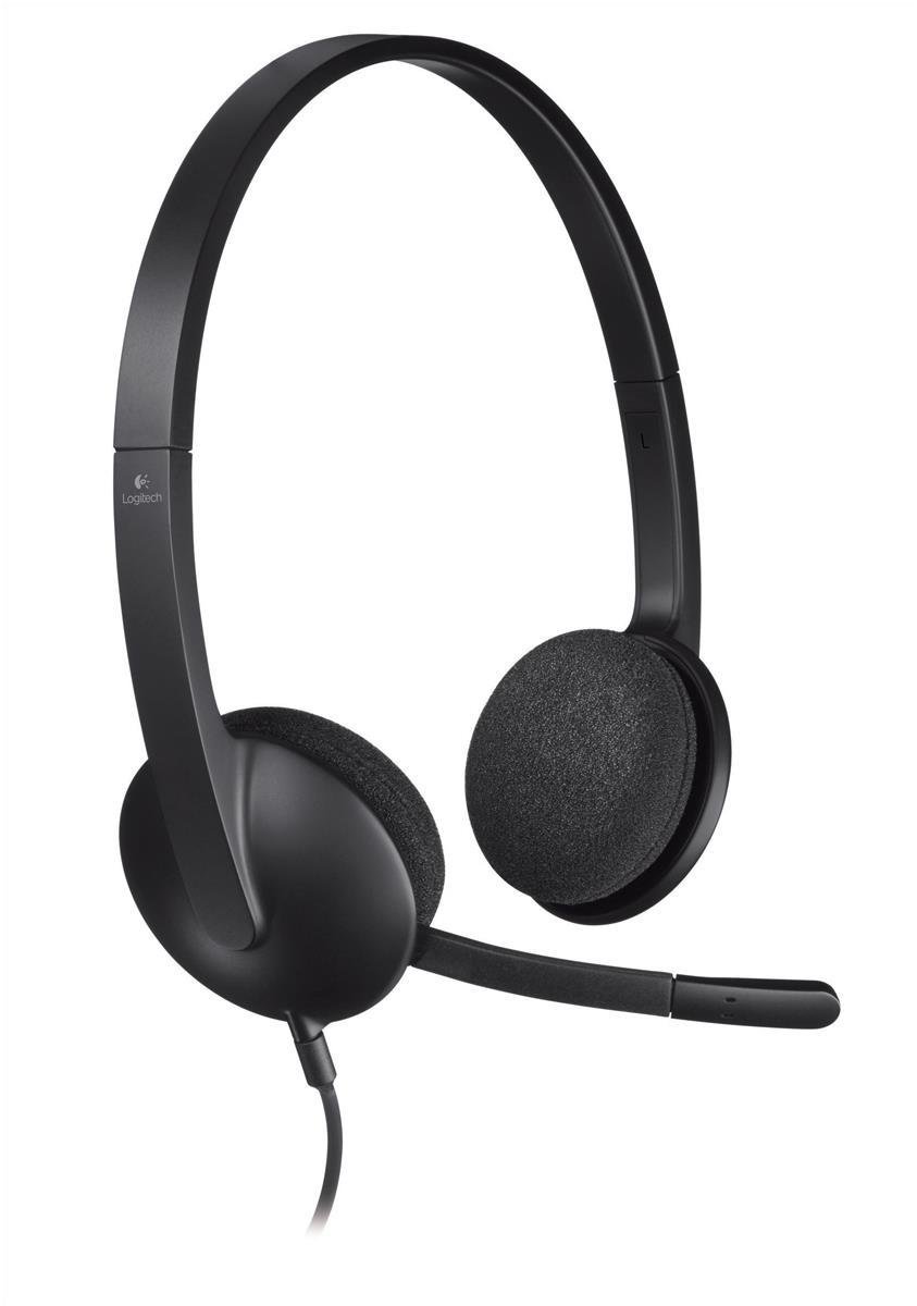 Logitech H340 Kablolu Kulak Üstü Mikrofonlu Kulaklık, Çok Yönlü Dijital Stereo Ses, Sağ Tarafta Katlanabilir Gürültü Önleyici Mikrofon, 180 cm Kablo Uzunluğu, Siyah